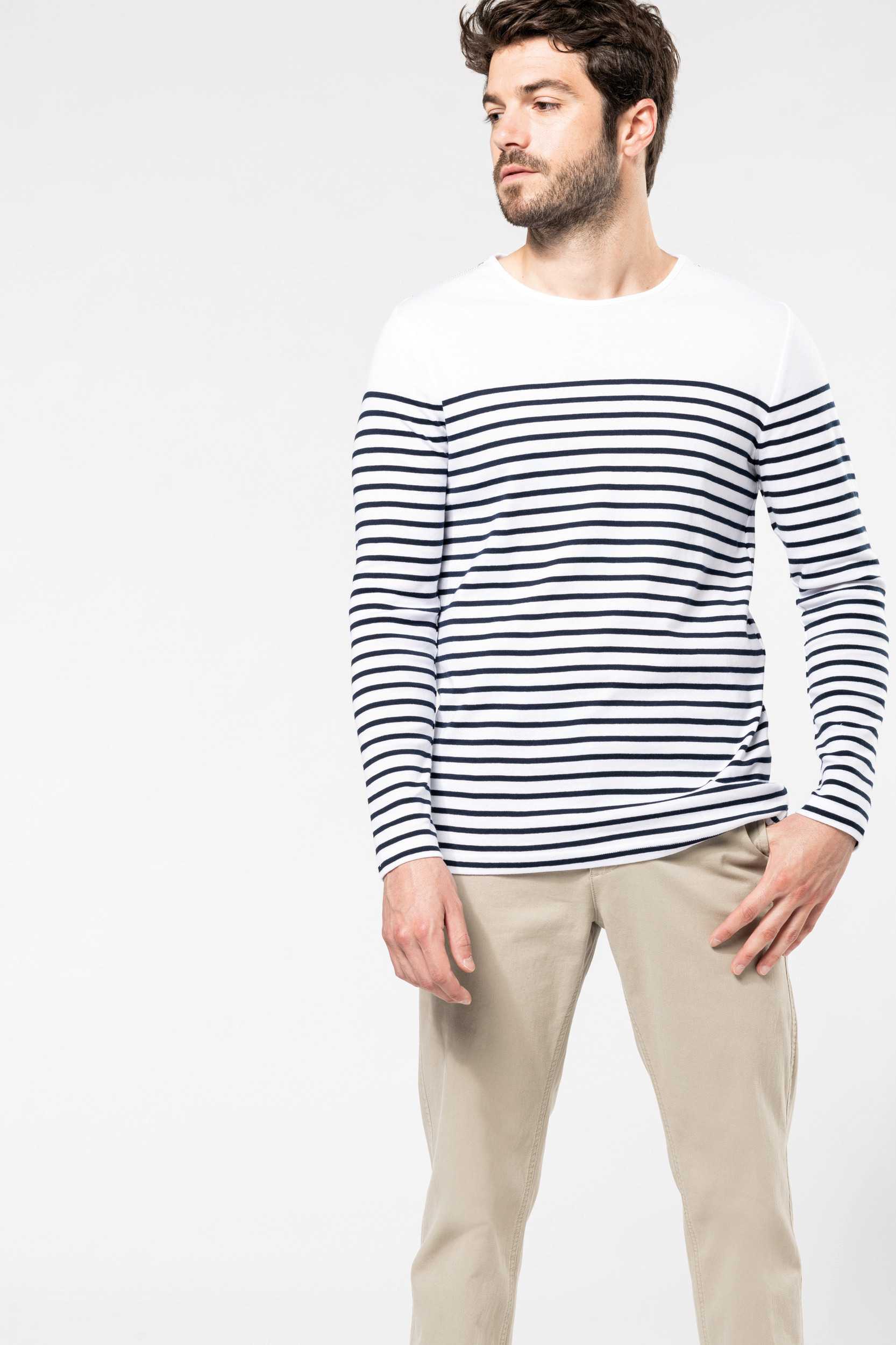  Kariban Camiseta marinera de manga larga de hombre