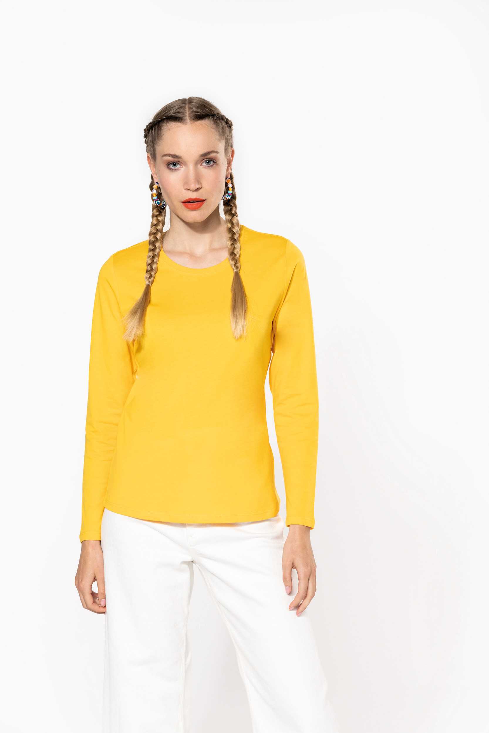  Kariban Camiseta de manga larga y cuello redondo de mujer