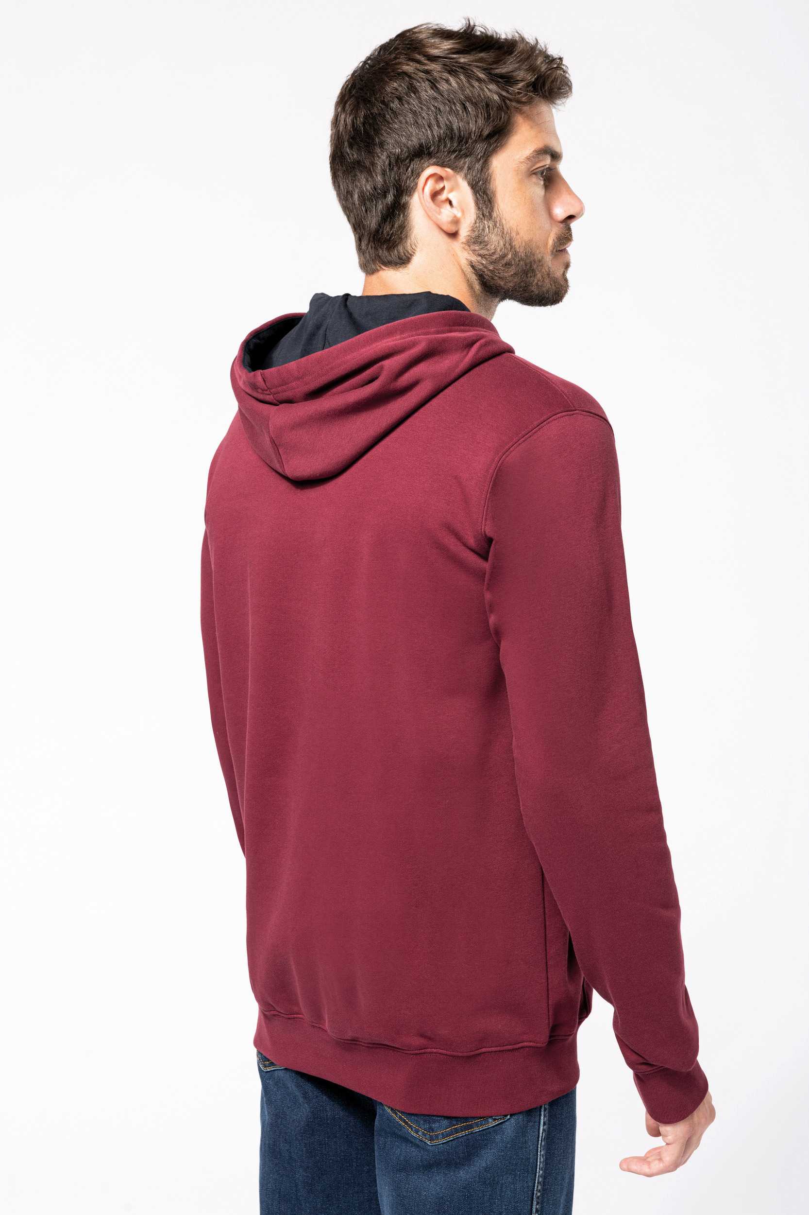 Kariban Sudadera capucha contrastada hombre