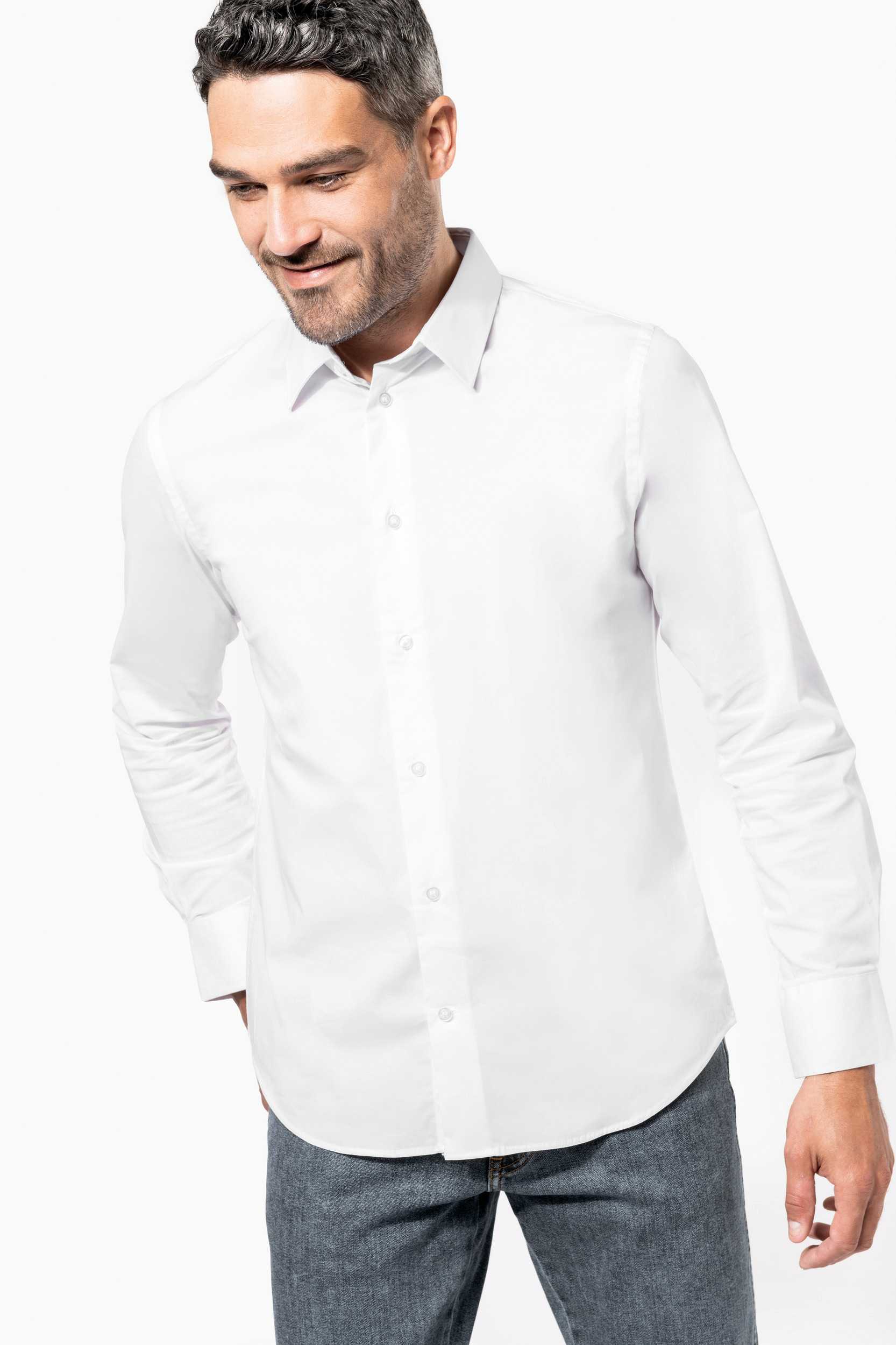  Kariban Camisa strech manga larga hombre
