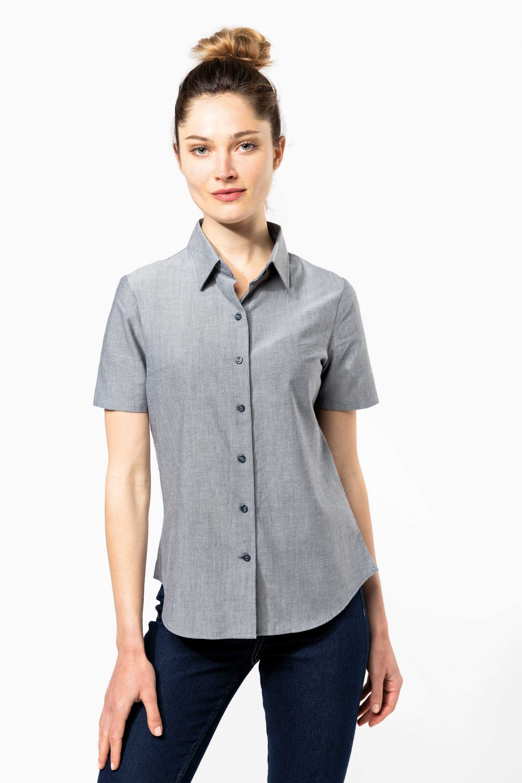  Kariban Camisa oxford manga corta mujer