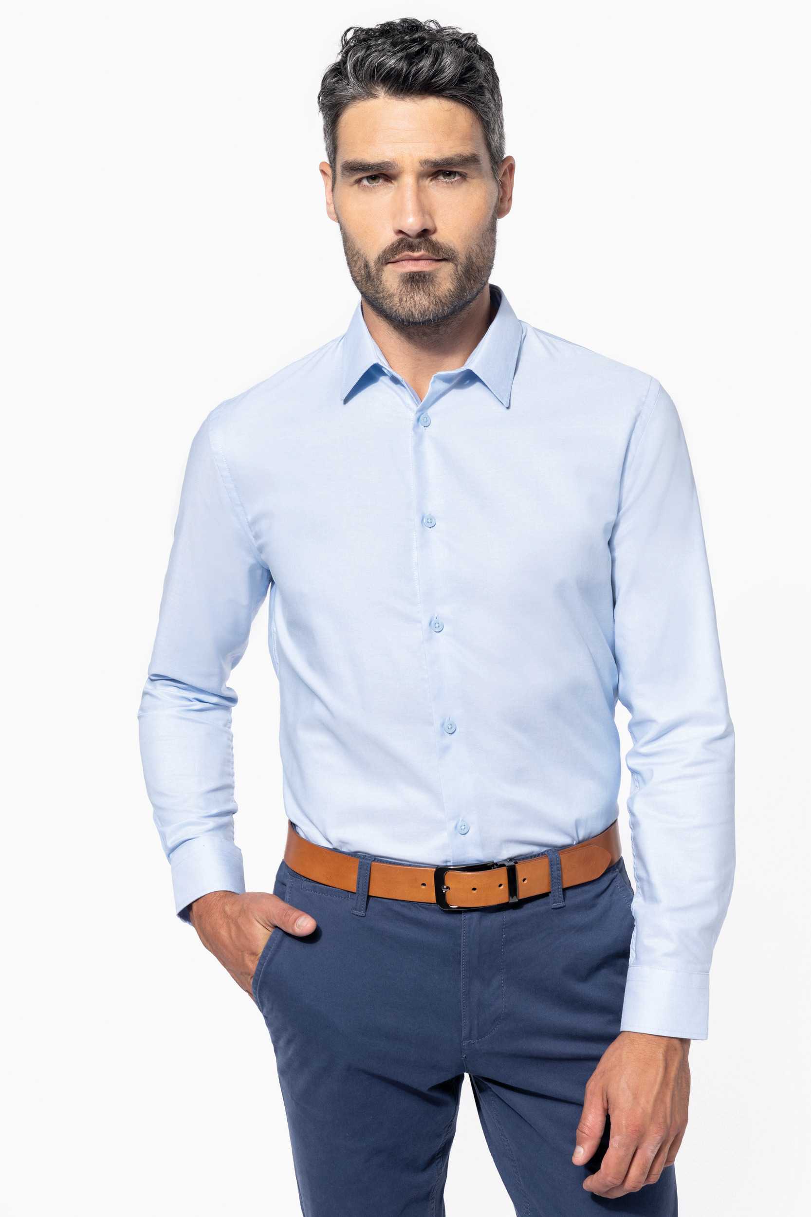  Kariban Camisa oxford de manga larga para hombre