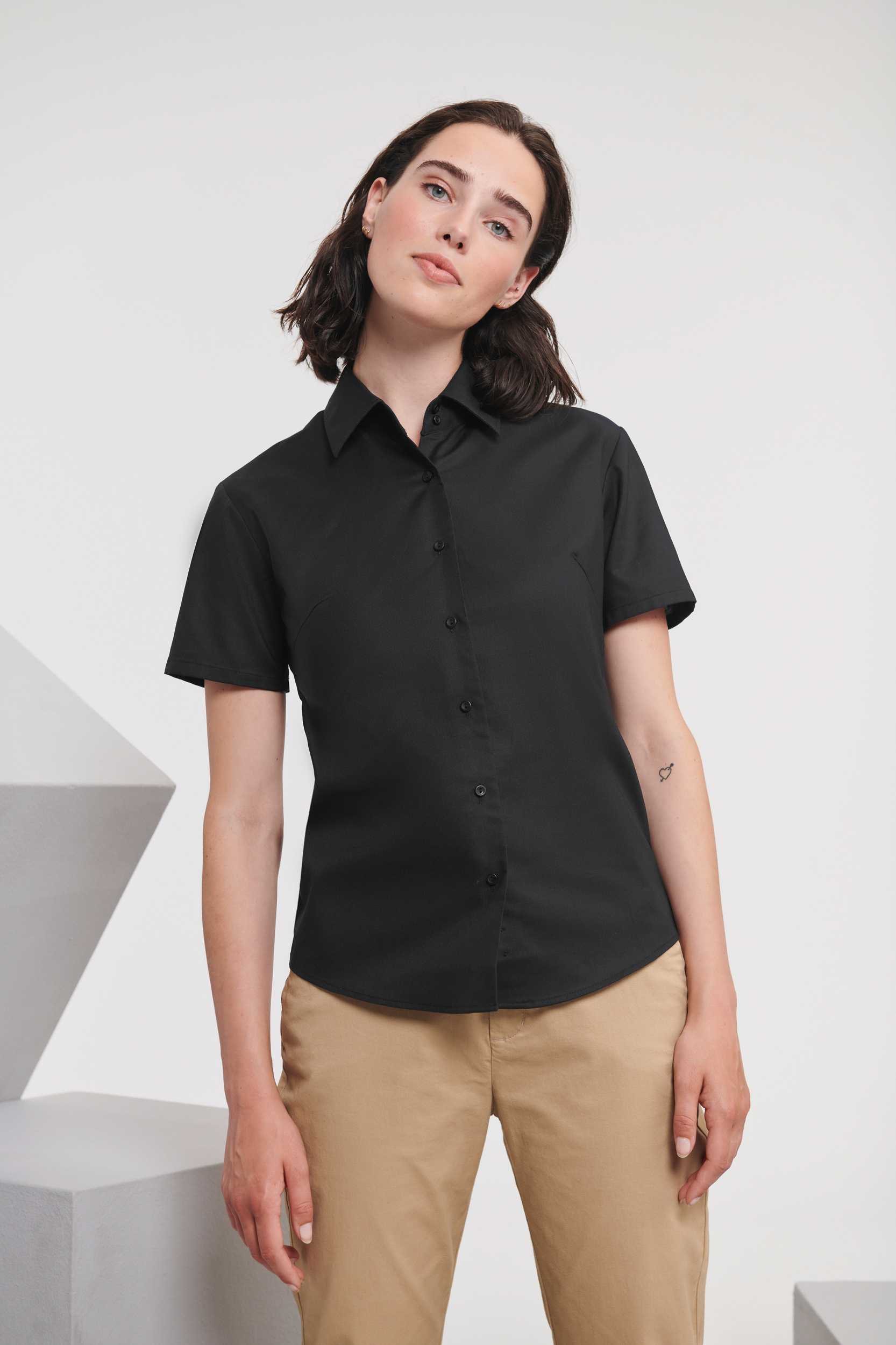  Russell Europe Camisa Oxford manga corta mujer