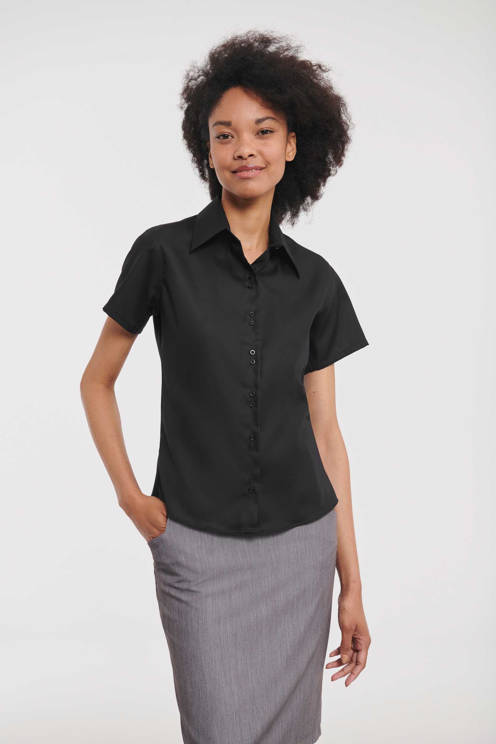  Russell Europe Camisa Non-Iron manga corta mujer