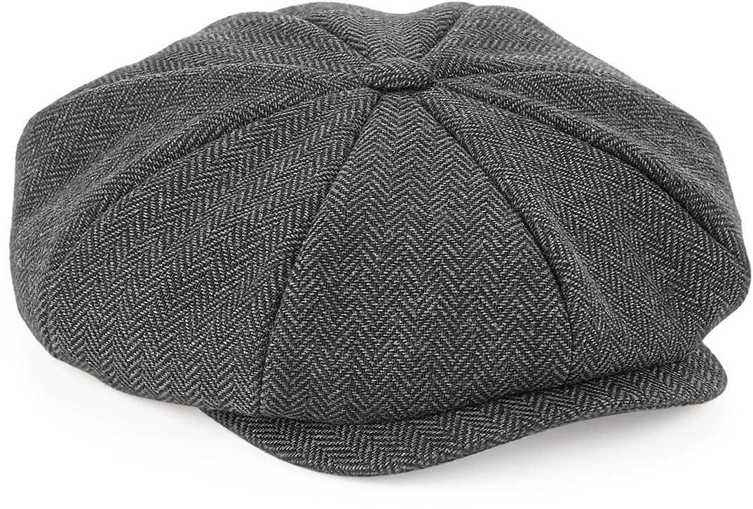 Gorra Bakerboy "Heritage" Charcoal Herringbone
