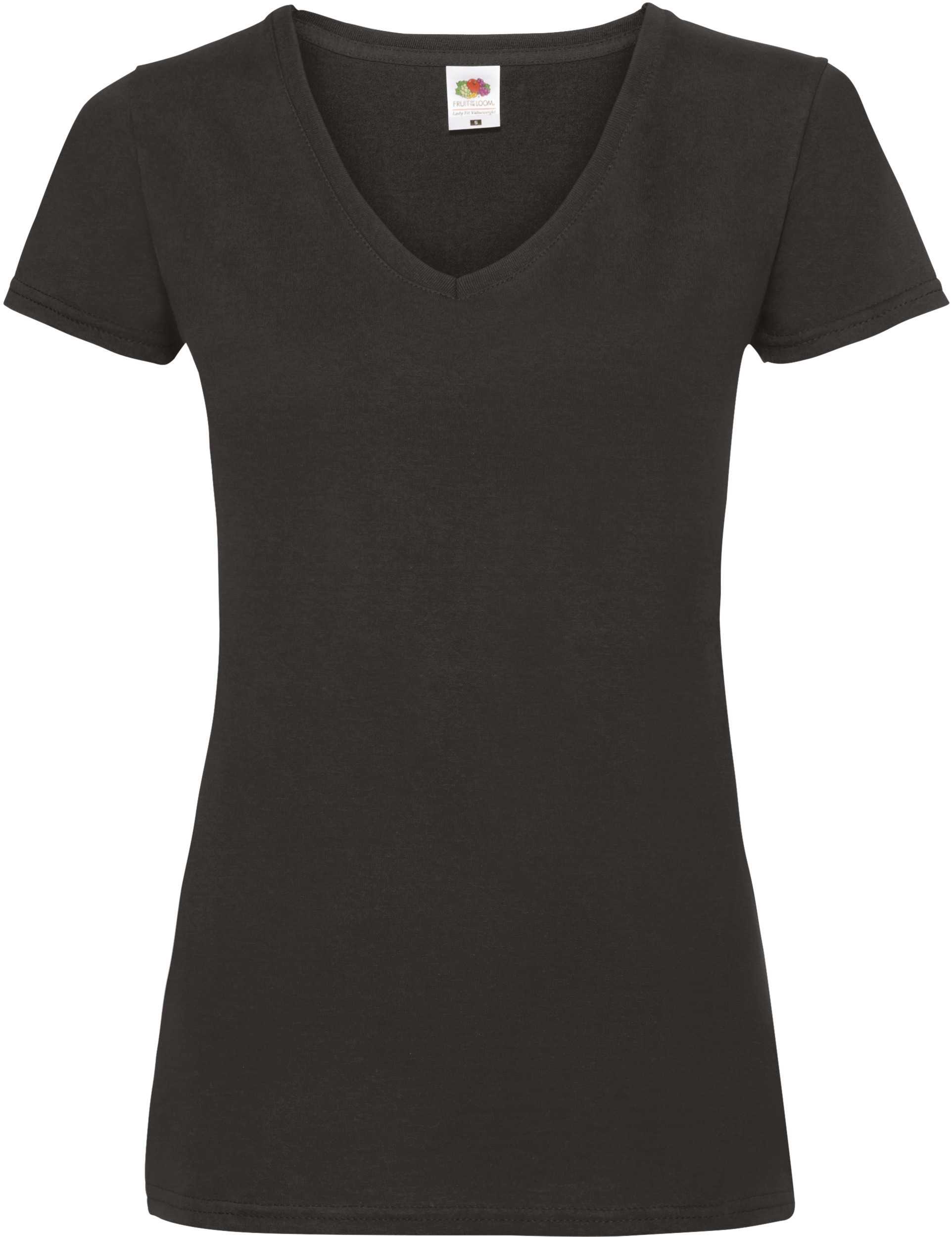 Camiseta Valueweight cuello de pico mujer (61-398-0) Black
