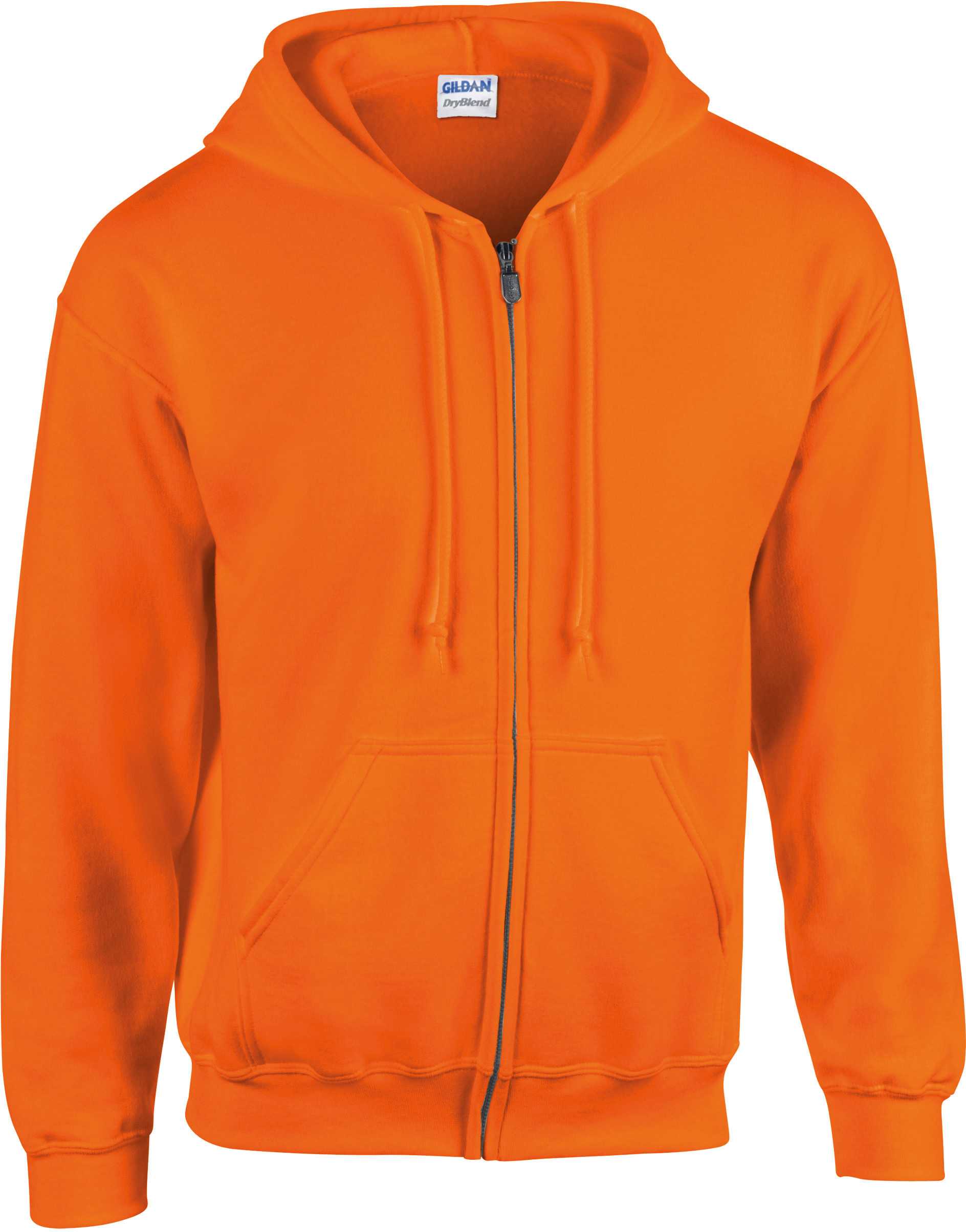 Sudadera Heavy Blend™ capucha y cremallera hombre Safety Orange