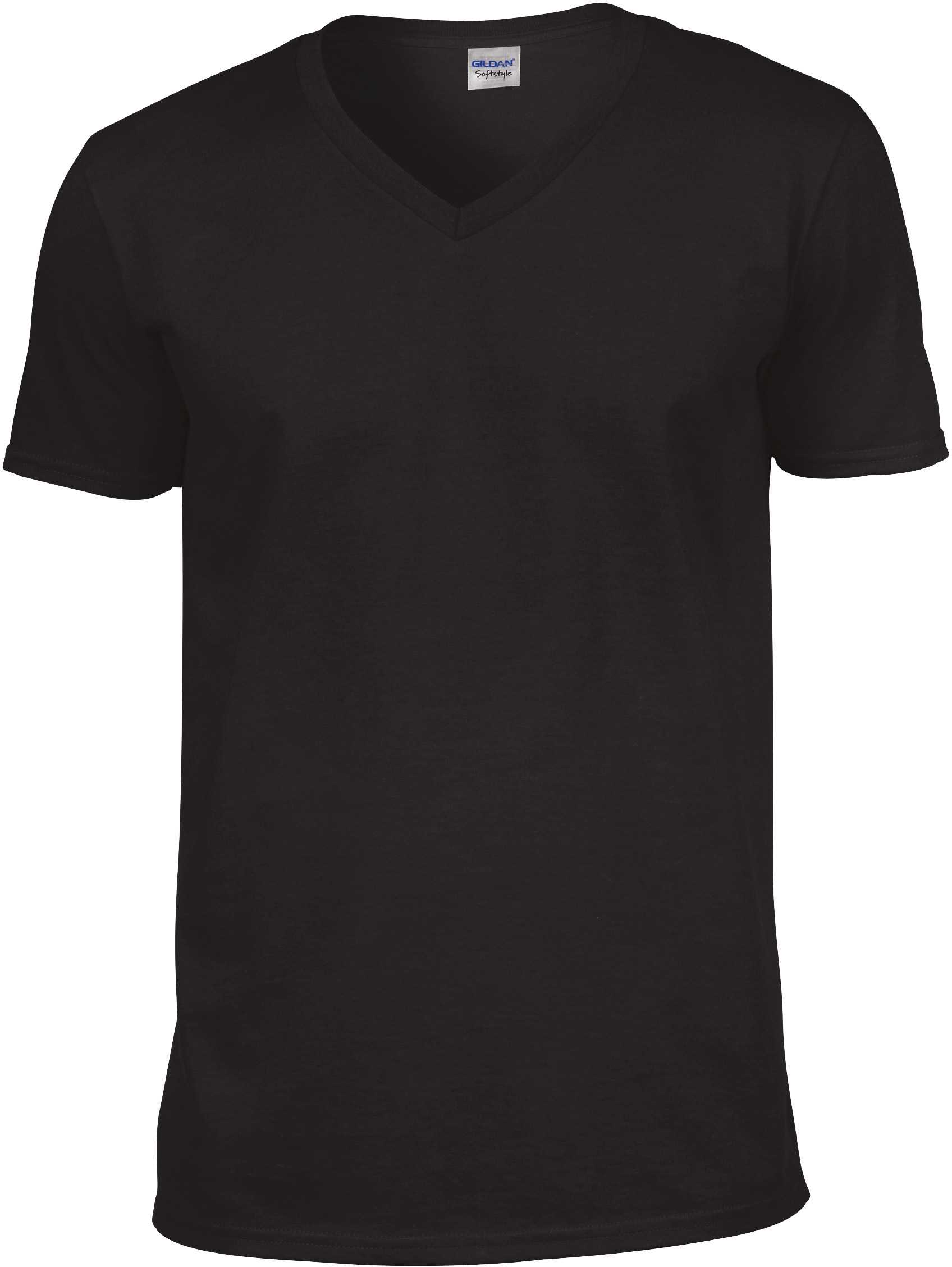 Camiseta Softstyle cuello de pico hombre Black