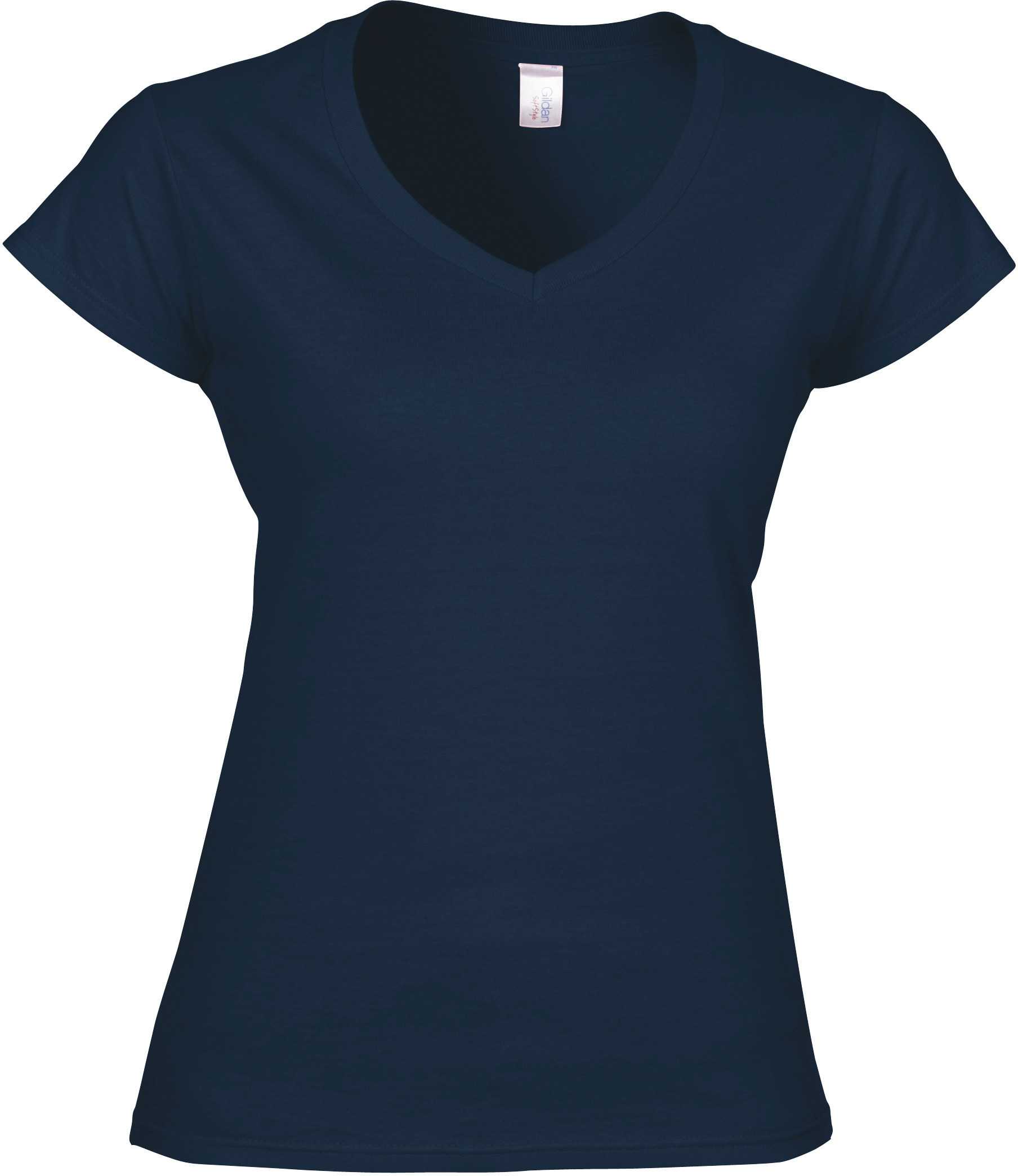 Camiseta Softstyle cuello de pico mujer Navy