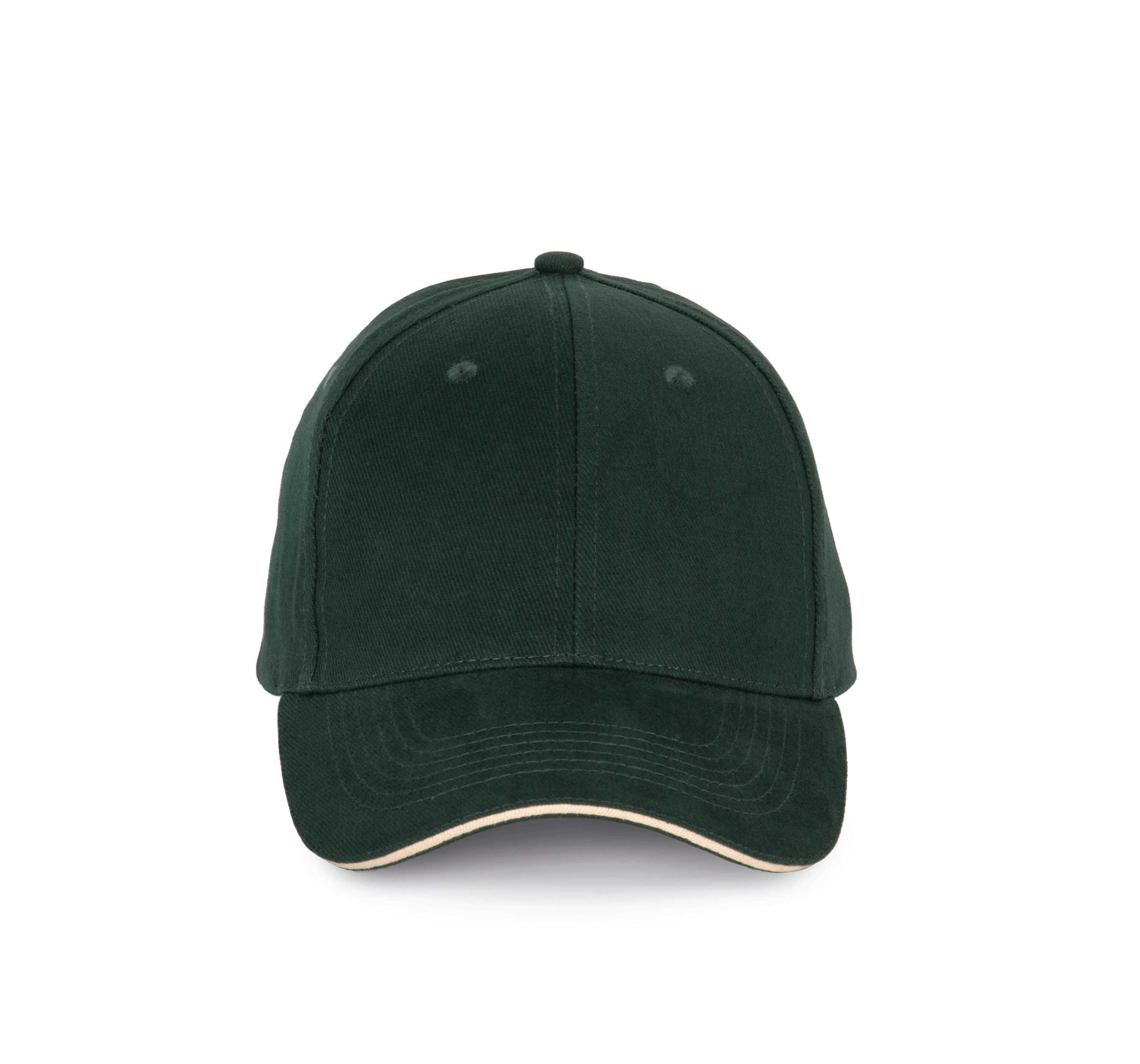 Gorra con sándwich contrastado - 6 paneles Forest Green / Beige
