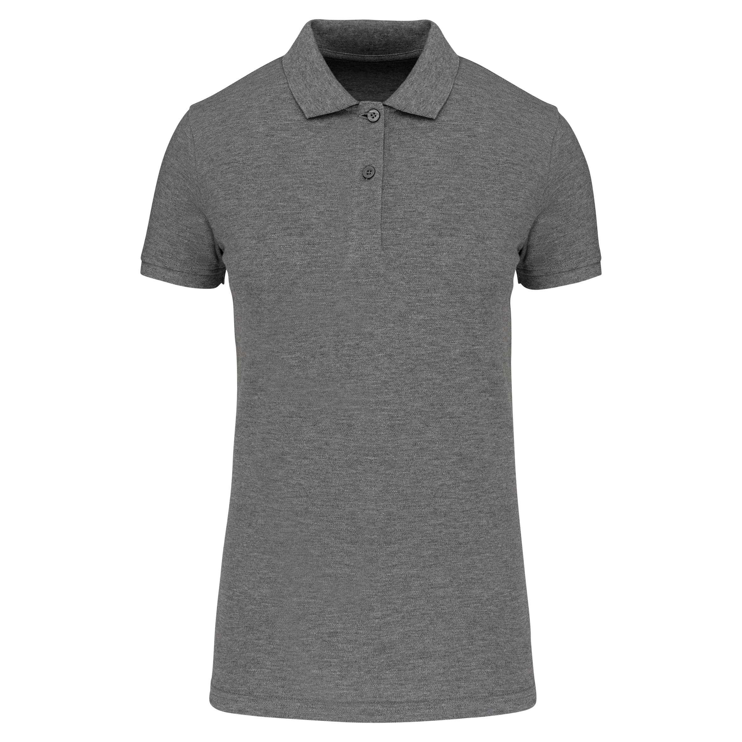 Polo piqué Bio180 mujer Grey Heather