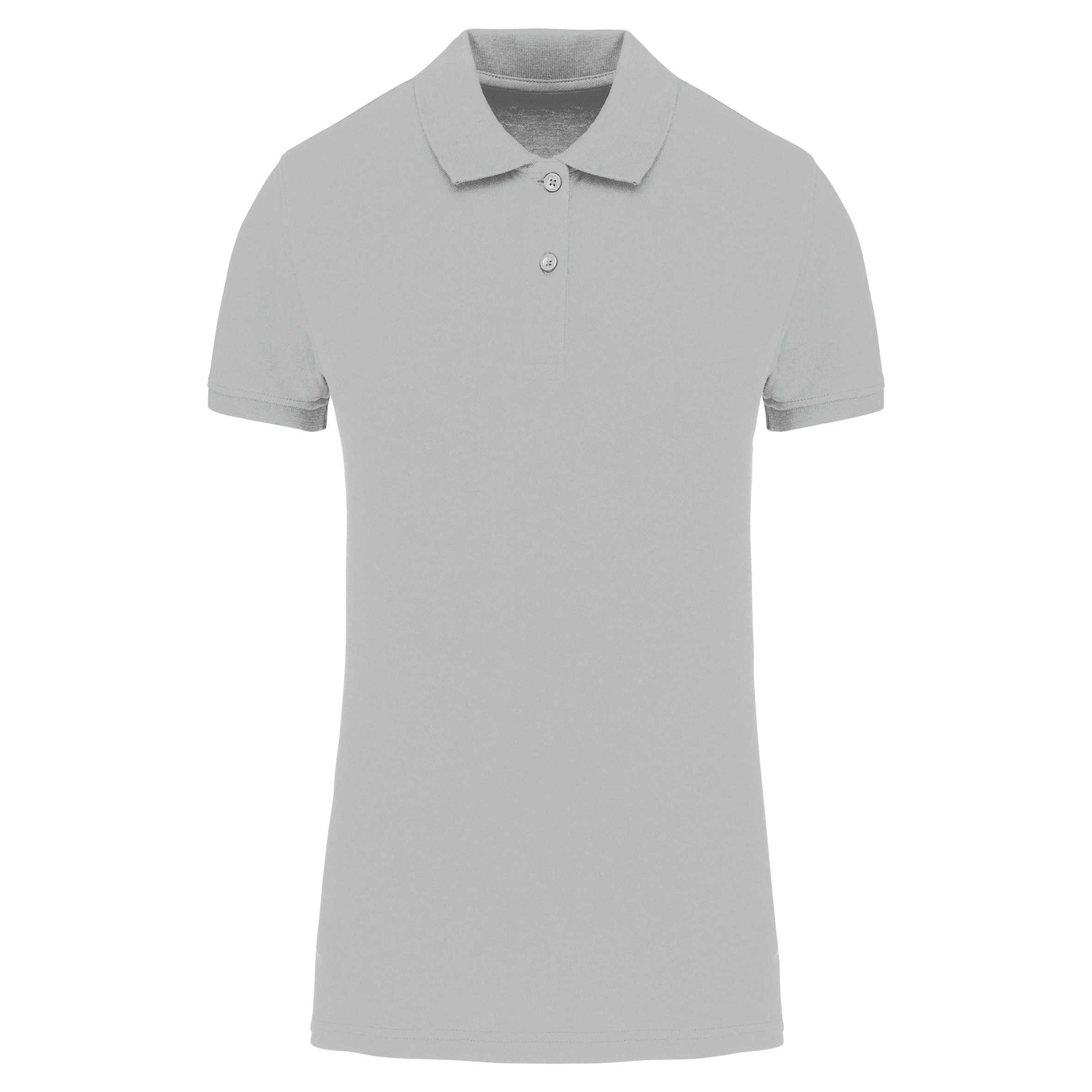 Polo piqué Bio180 mujer Snow Grey