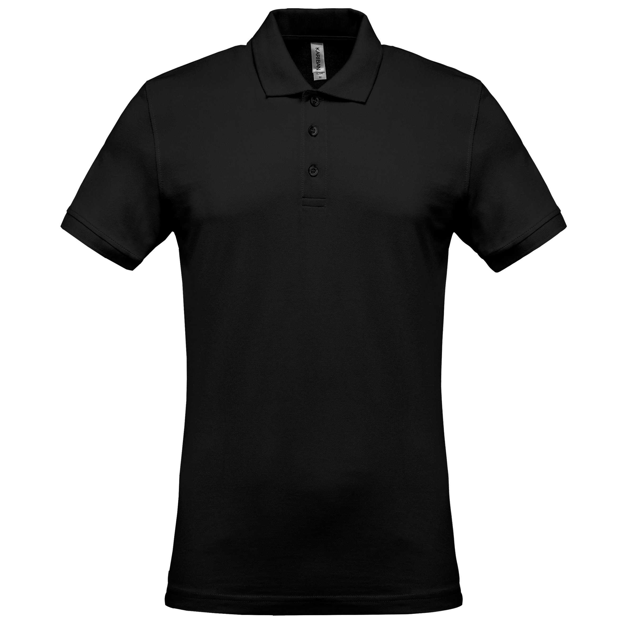 Polo piqué de manga corta hombre Black