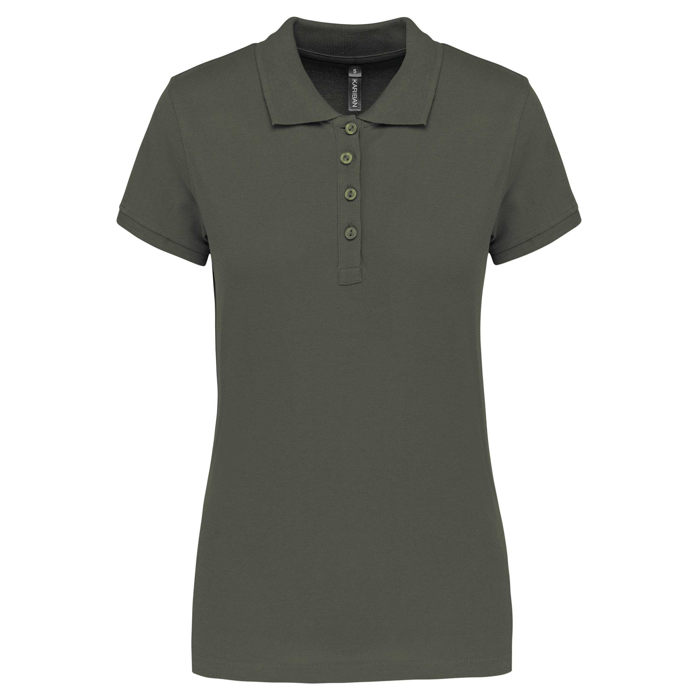 Polo piqué de manga corta de mujer Dark Khaki