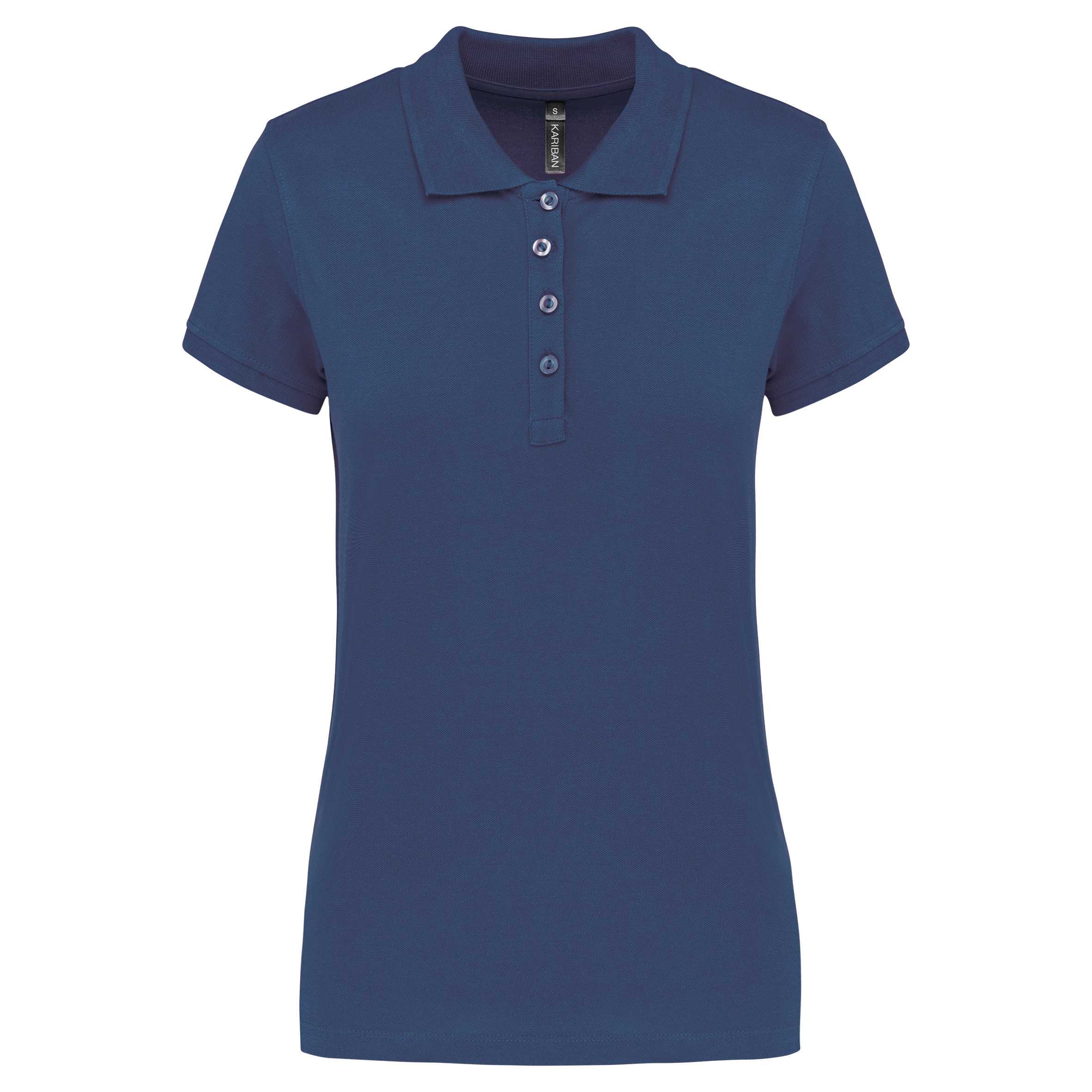 Polo piqué de manga corta de mujer Deep Blue
