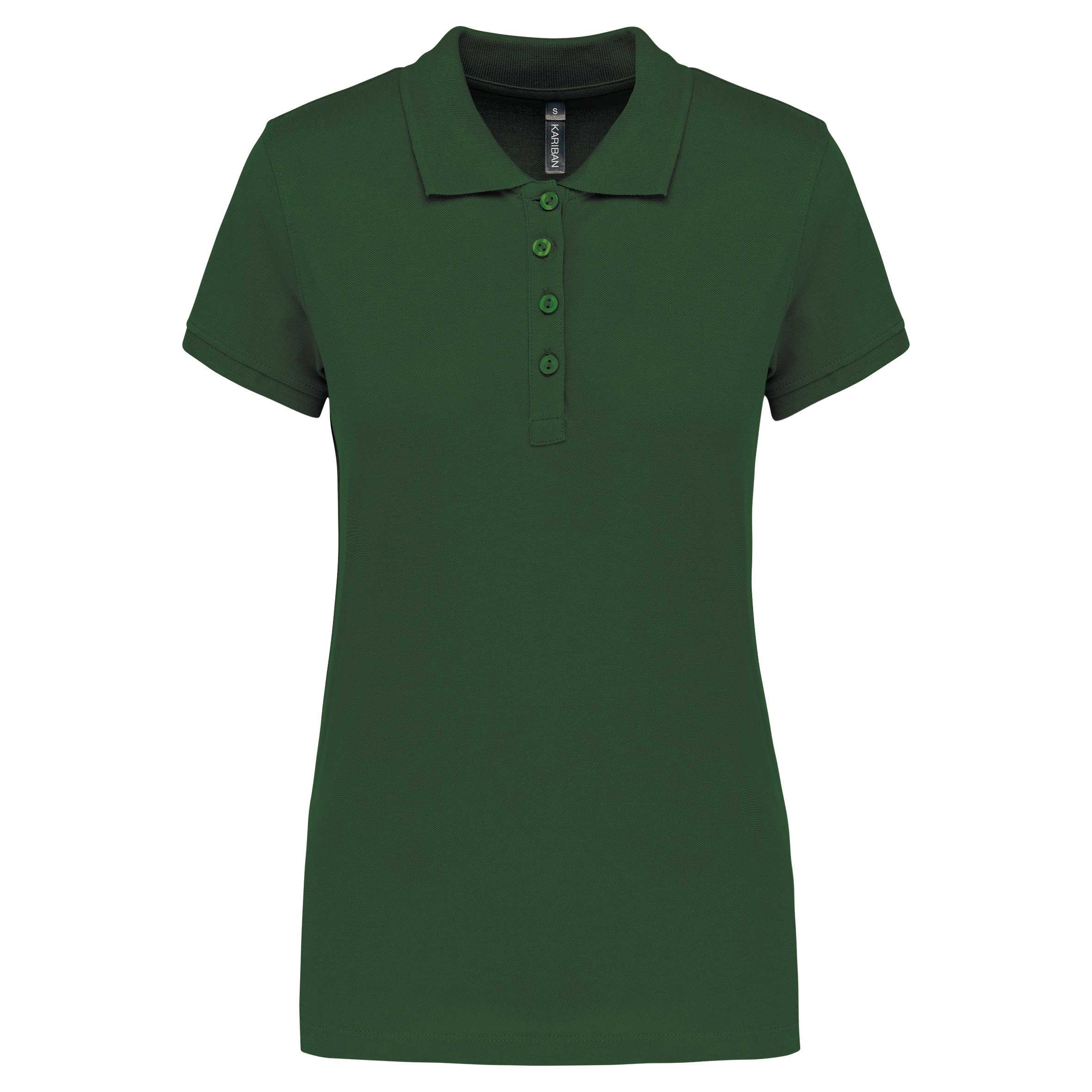 Polo piqué de manga corta de mujer Forest Green