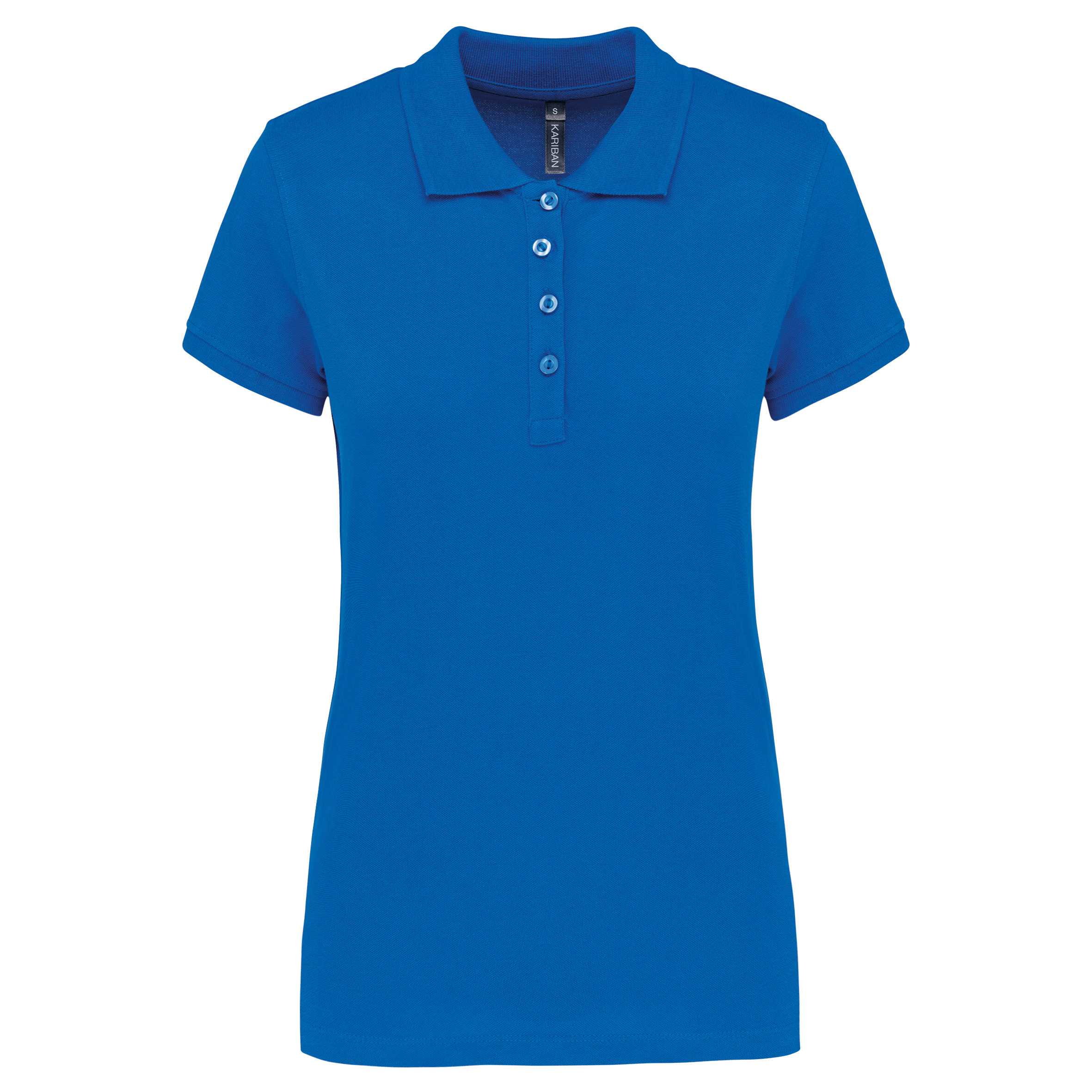 Polo piqué de manga corta de mujer Light Royal Blue