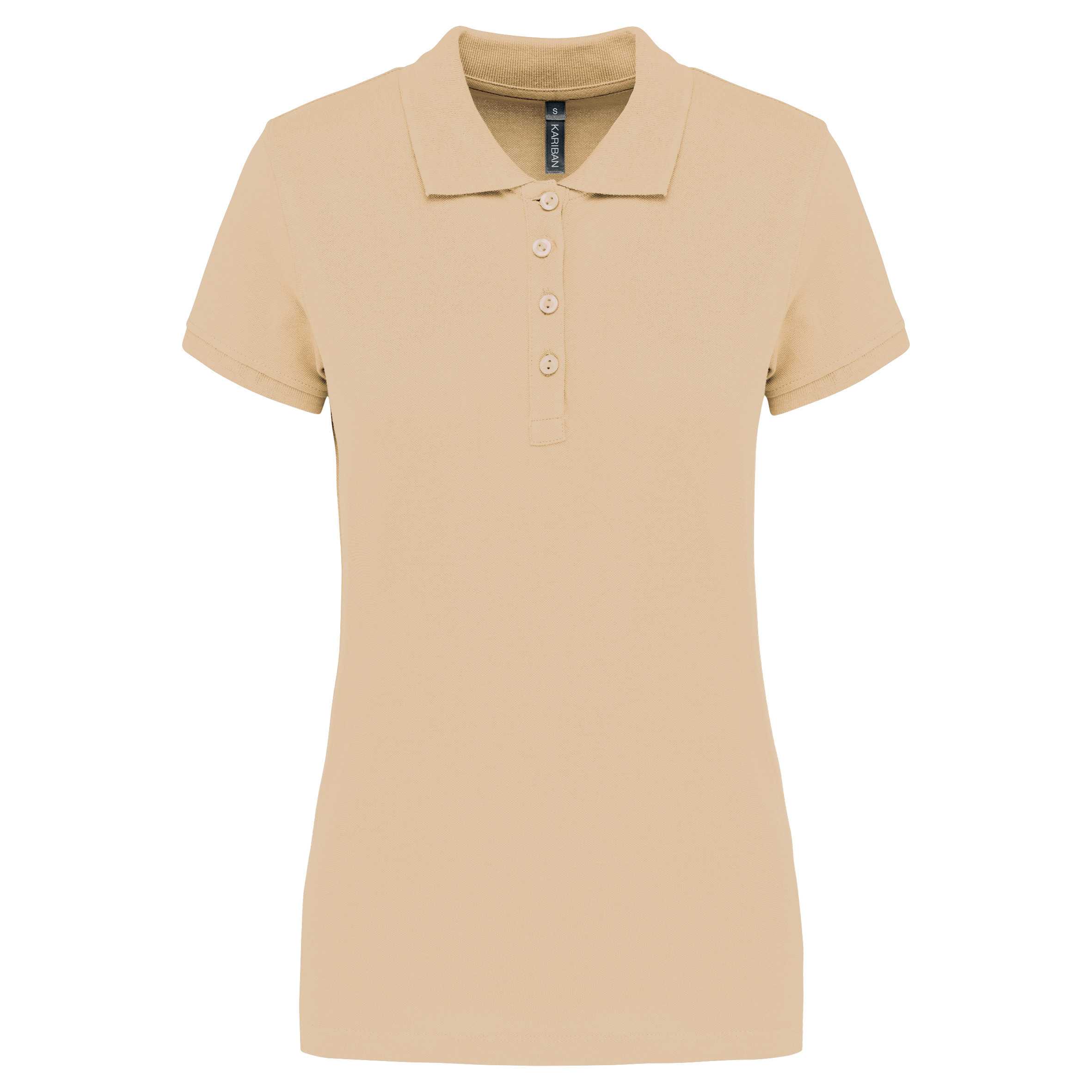 Polo piqué de manga corta de mujer Light Sand