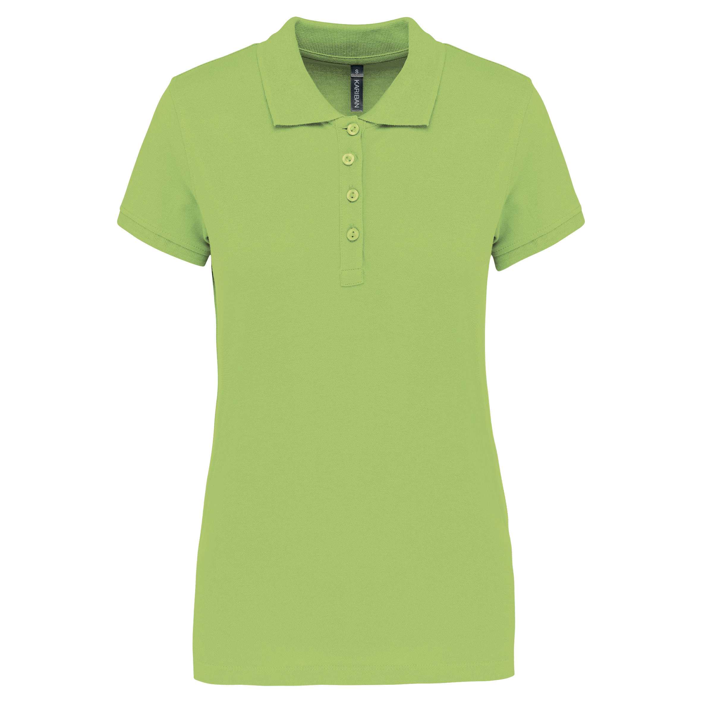 Polo piqué de manga corta de mujer Lime