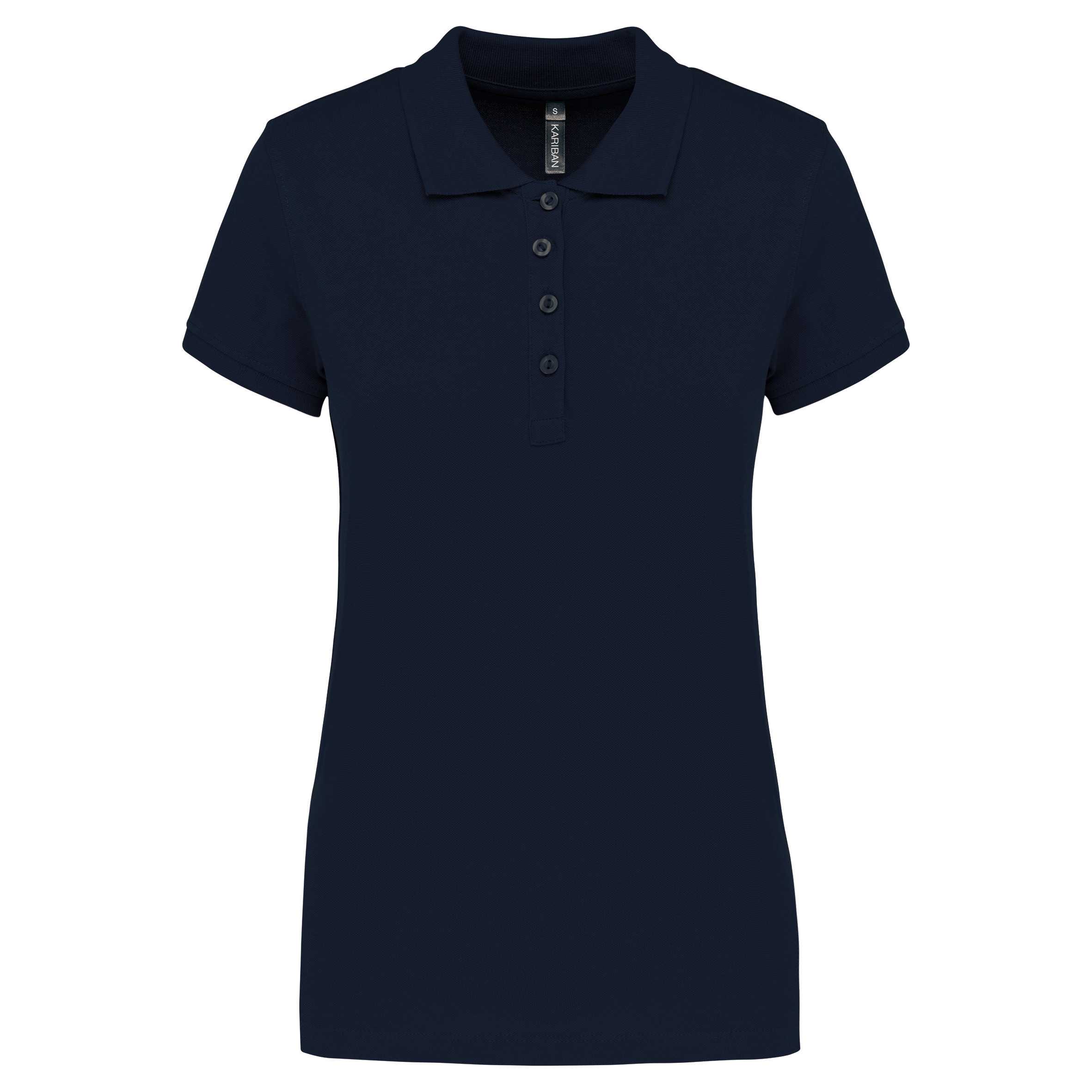Polo piqué de manga corta de mujer Navy