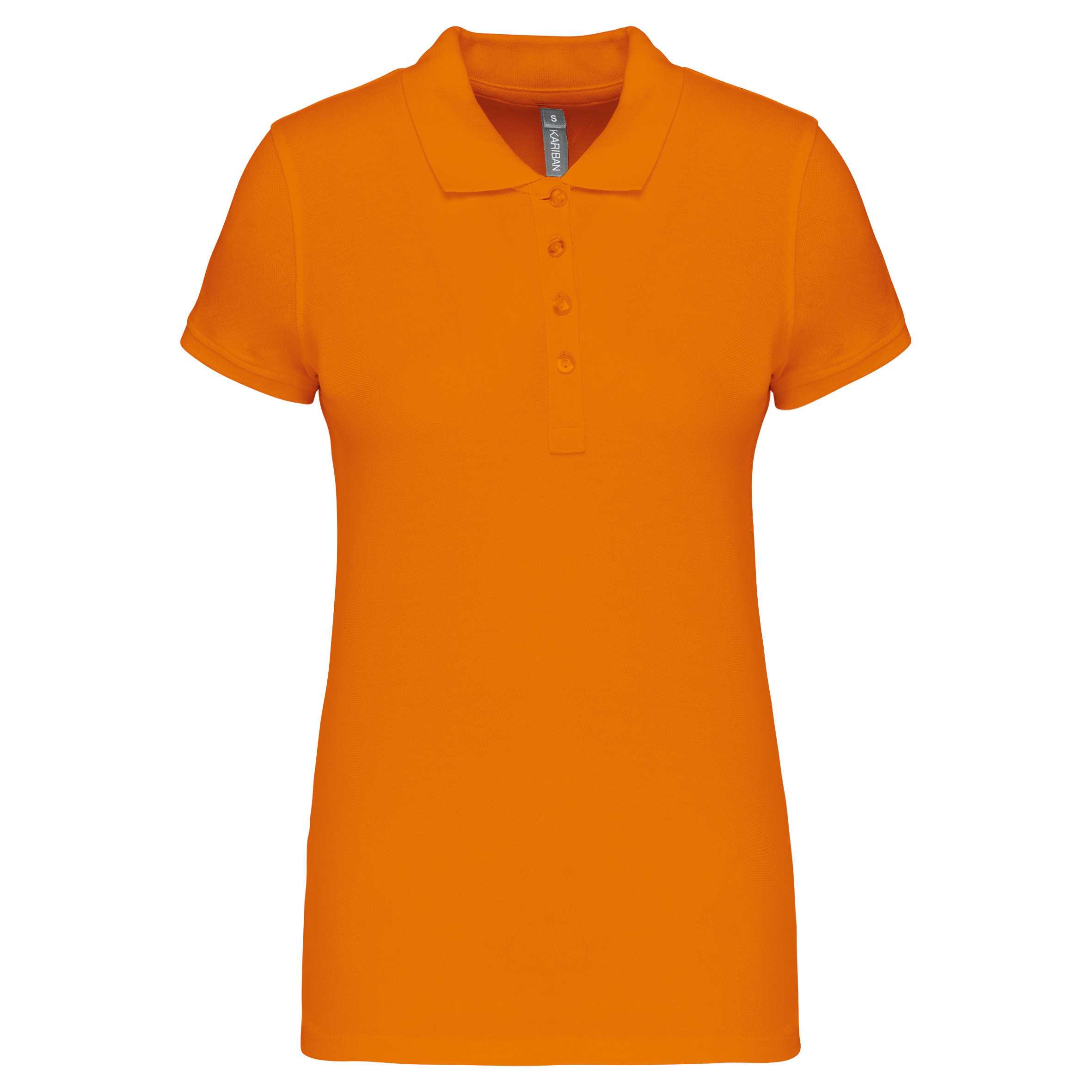 Polo piqué de manga corta de mujer Orange