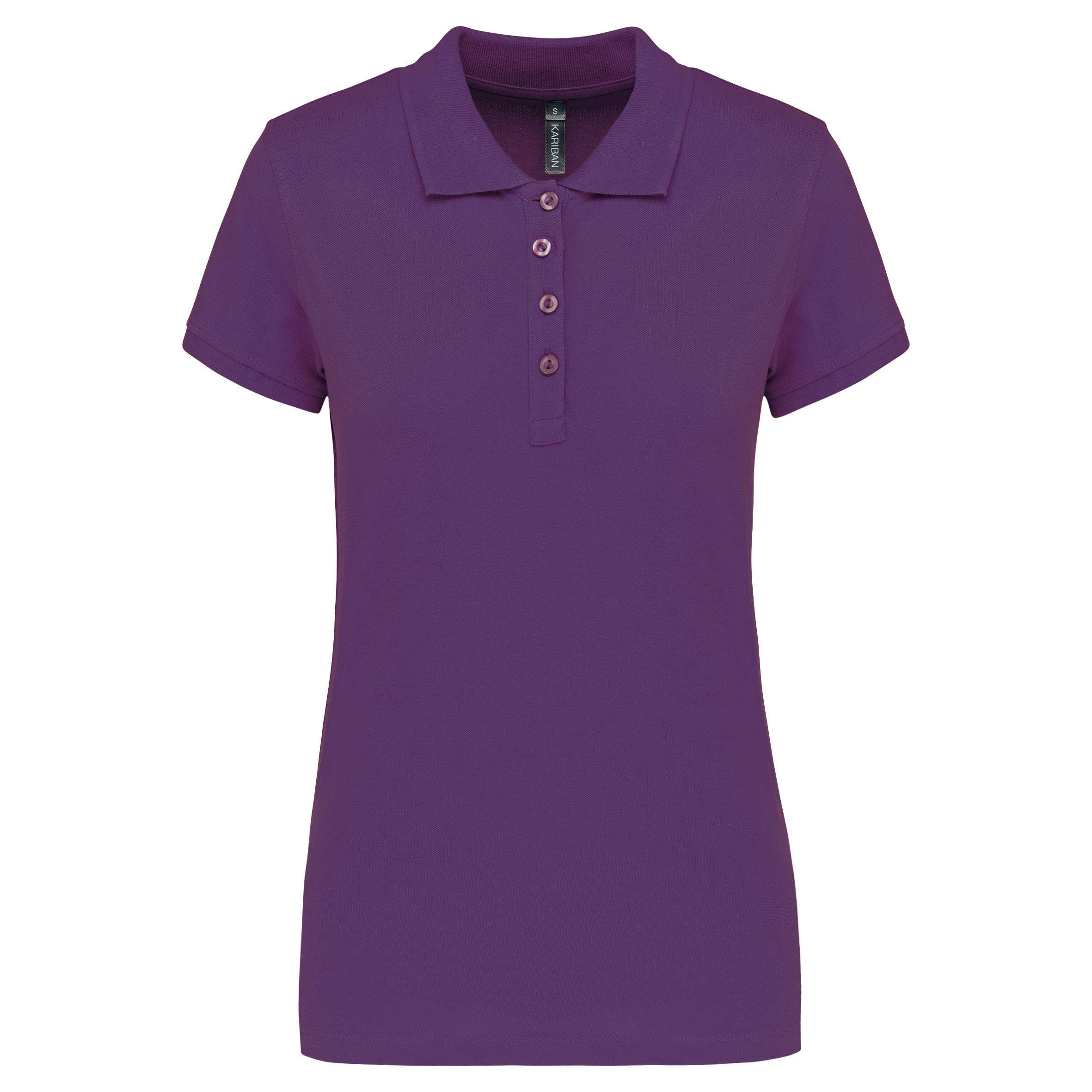 Polo piqué de manga corta de mujer Purple