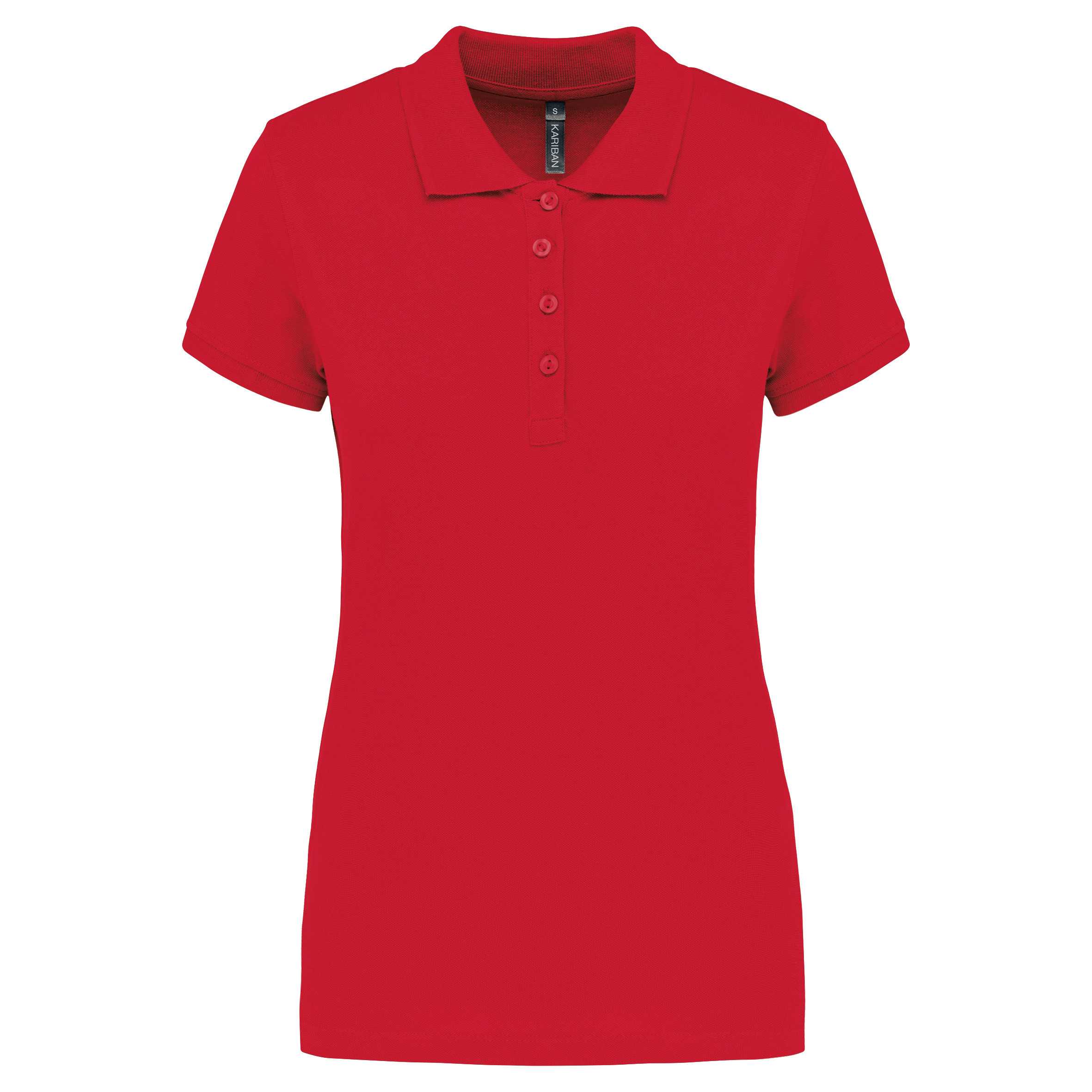 Polo piqué de manga corta de mujer Red