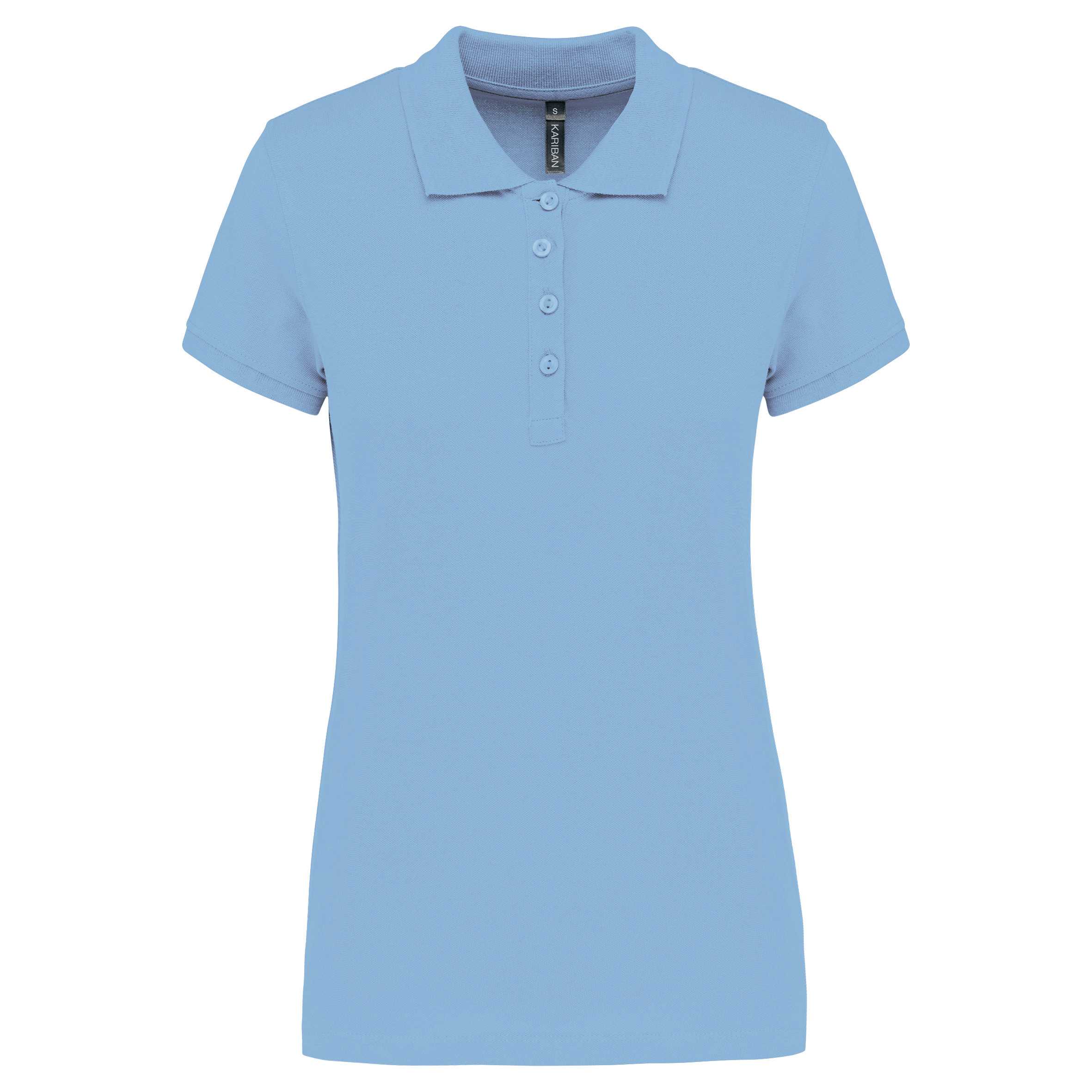 Polo piqué de manga corta de mujer Sky Blue