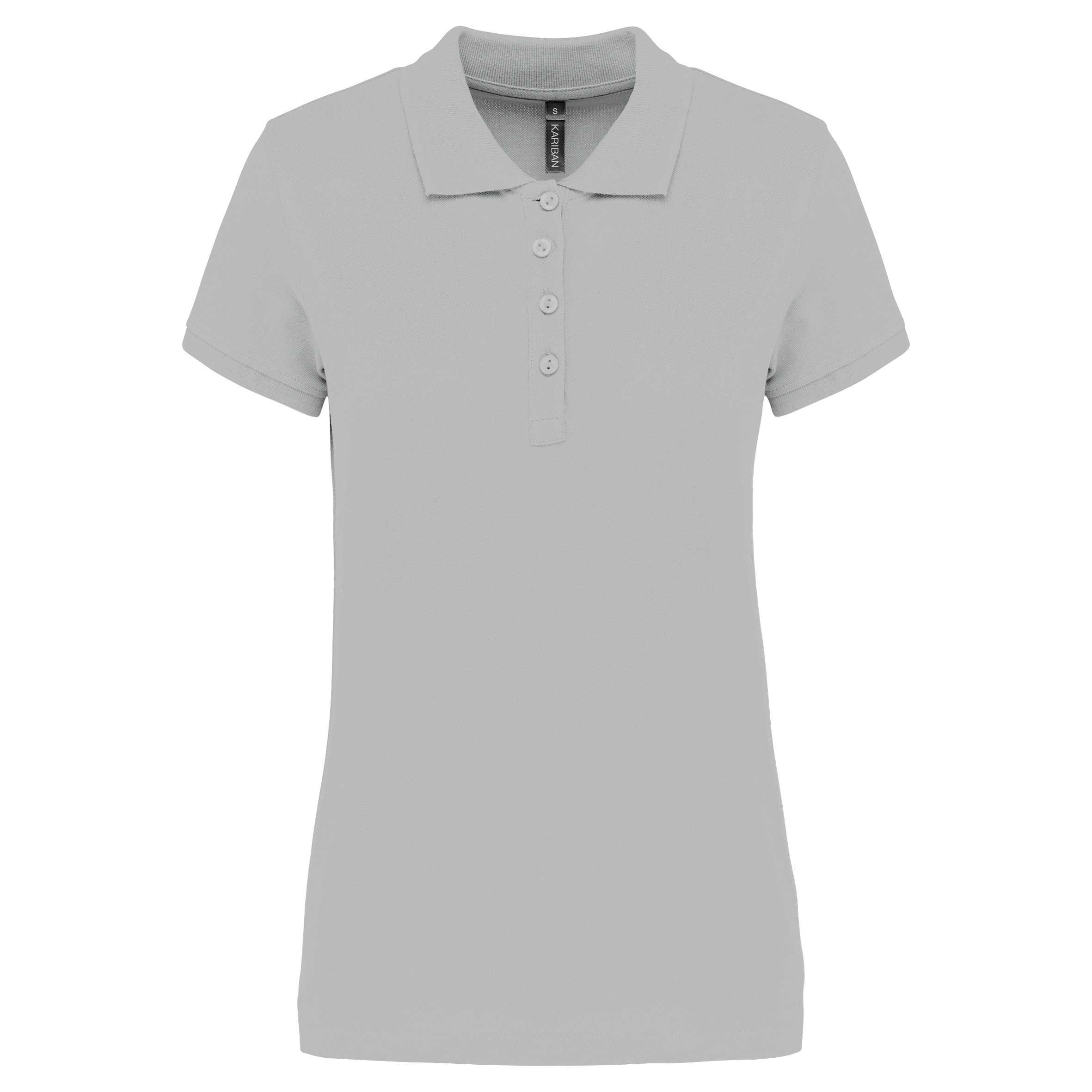 Polo piqué de manga corta de mujer Snow Grey
