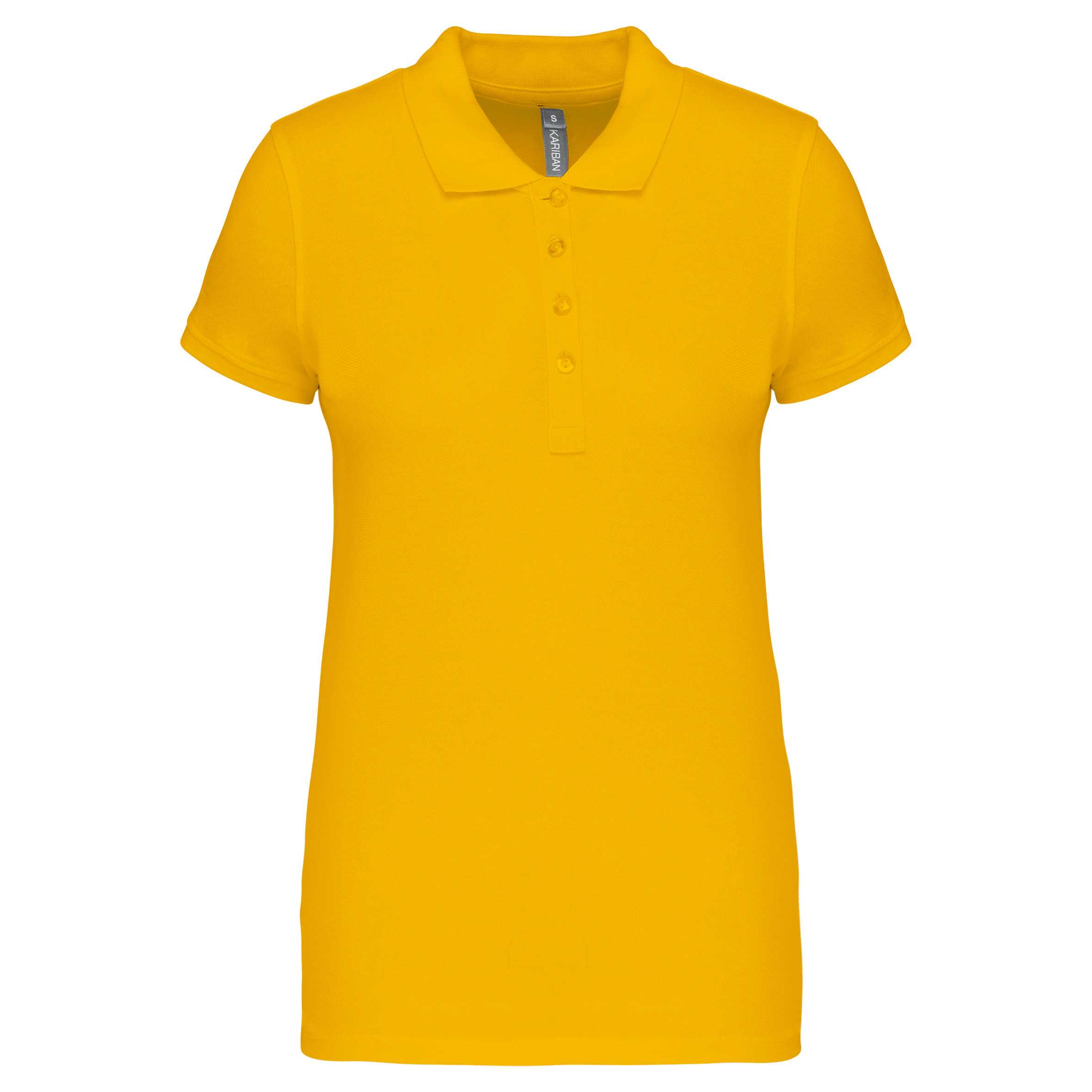 Polo piqué de manga corta de mujer Yellow