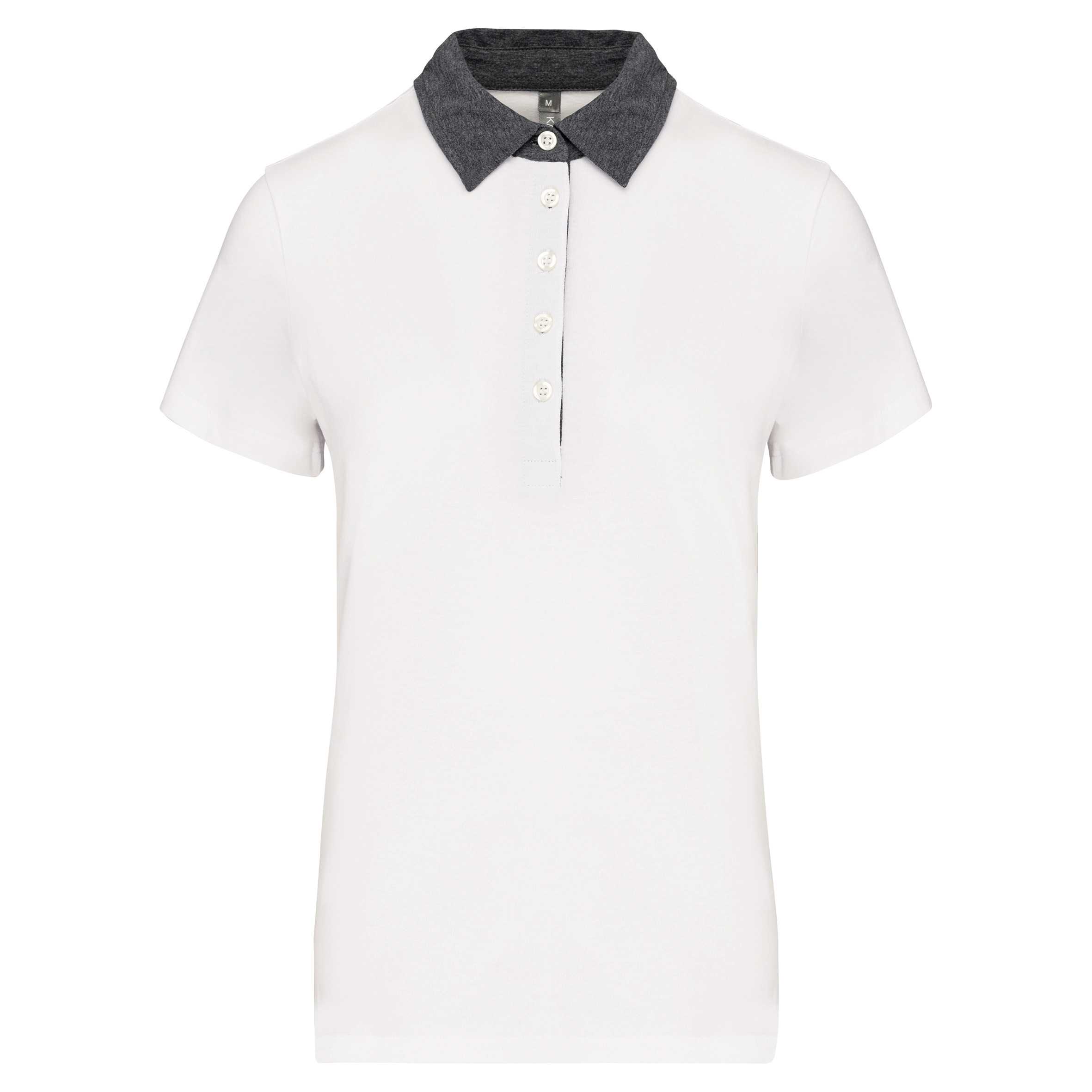 Polo jersey bicolor mujer White / Dark Grey Heather