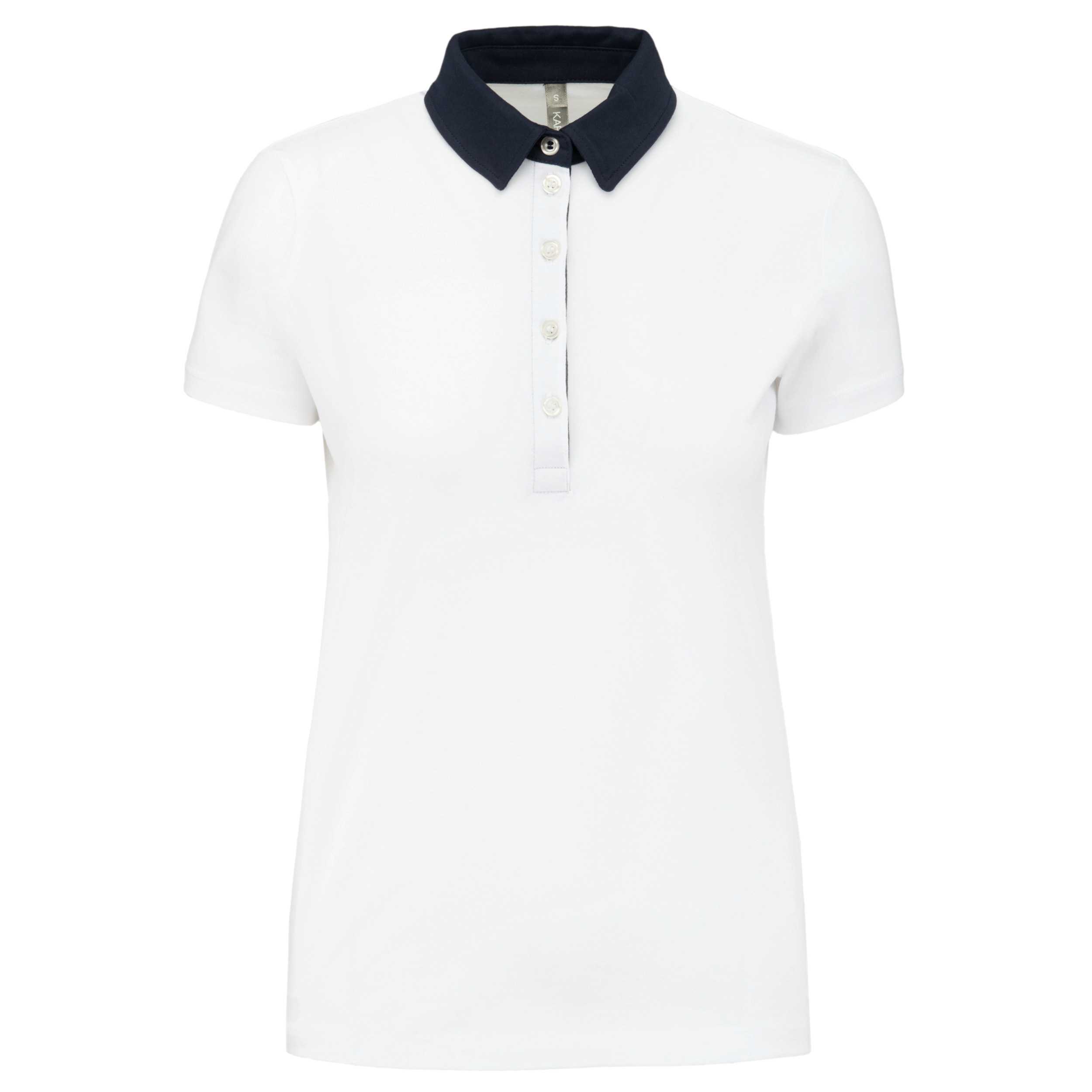 Polo jersey bicolor mujer White / Navy