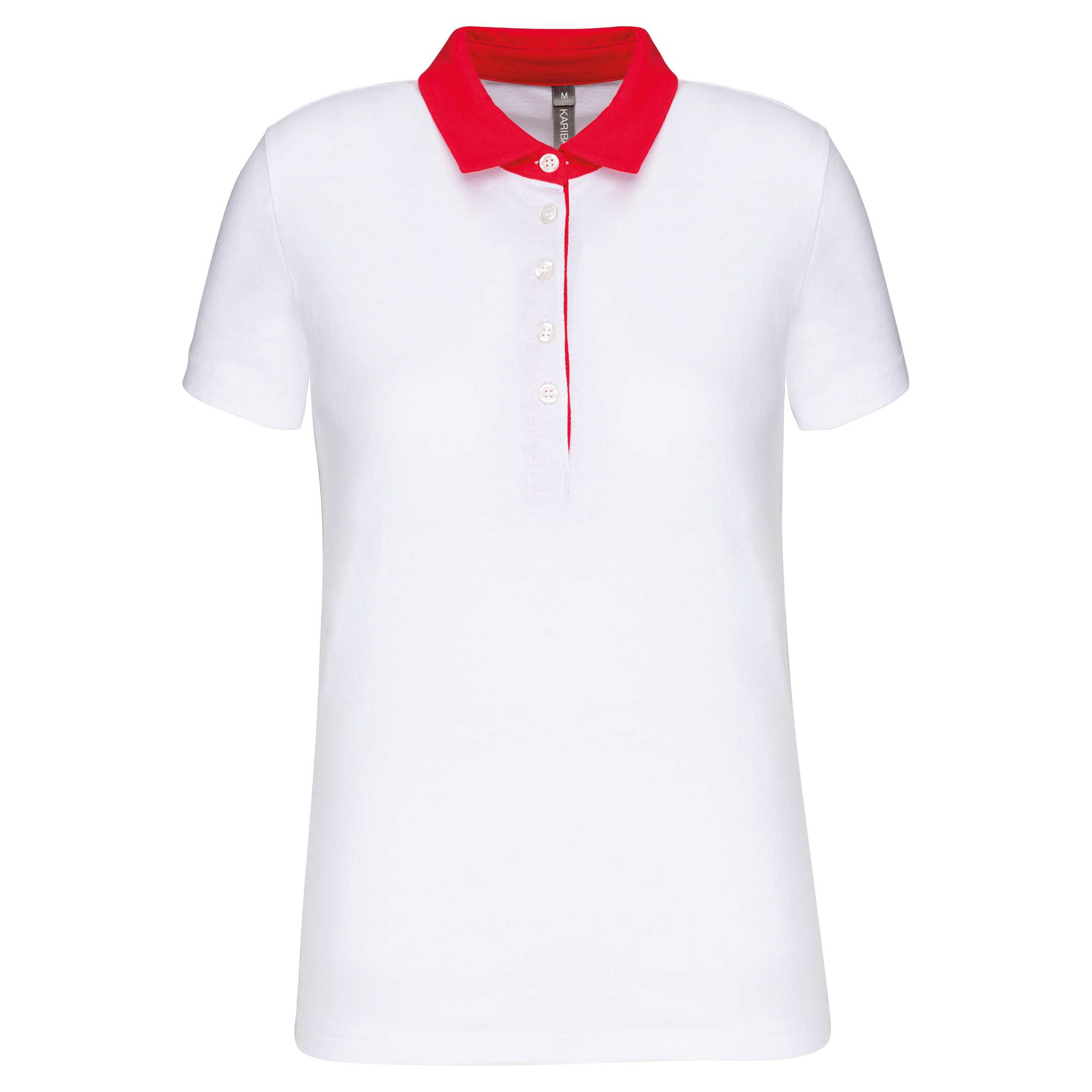 Polo jersey bicolor mujer White / Red