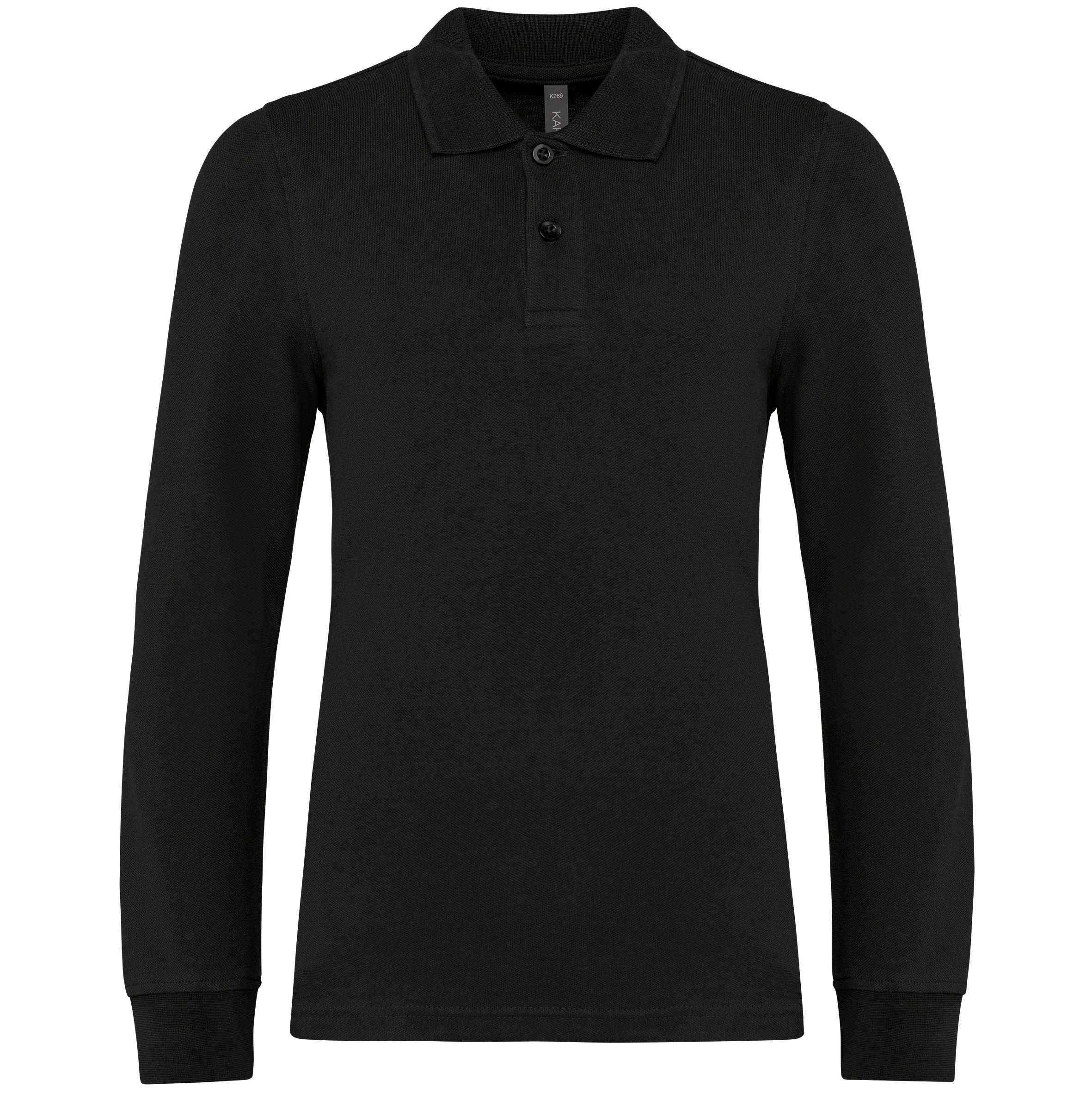 Polo manga larga infantil Black