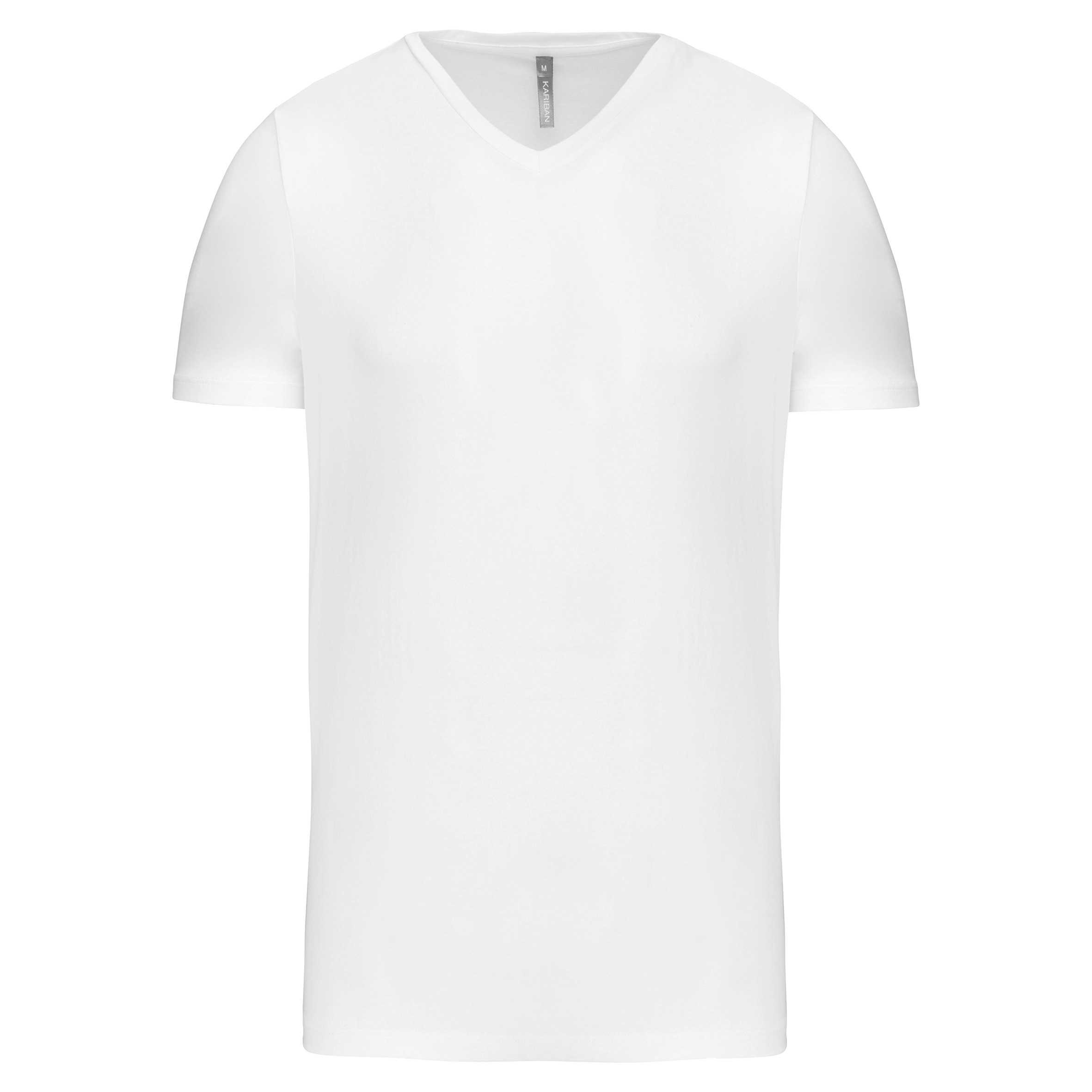 Camiseta con elastano cuello de pico hombre White