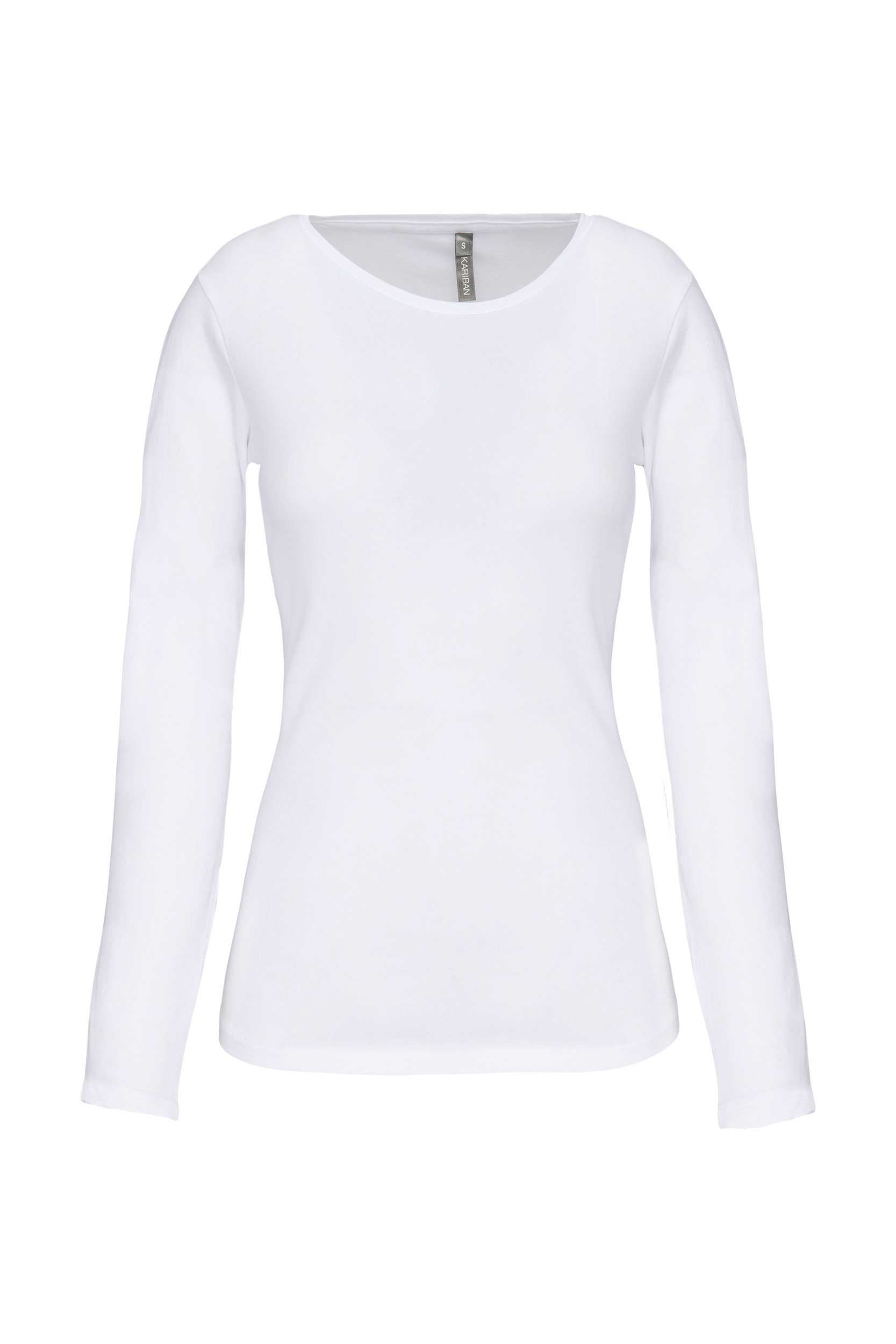 Camiseta con elastano manga larga mujer White