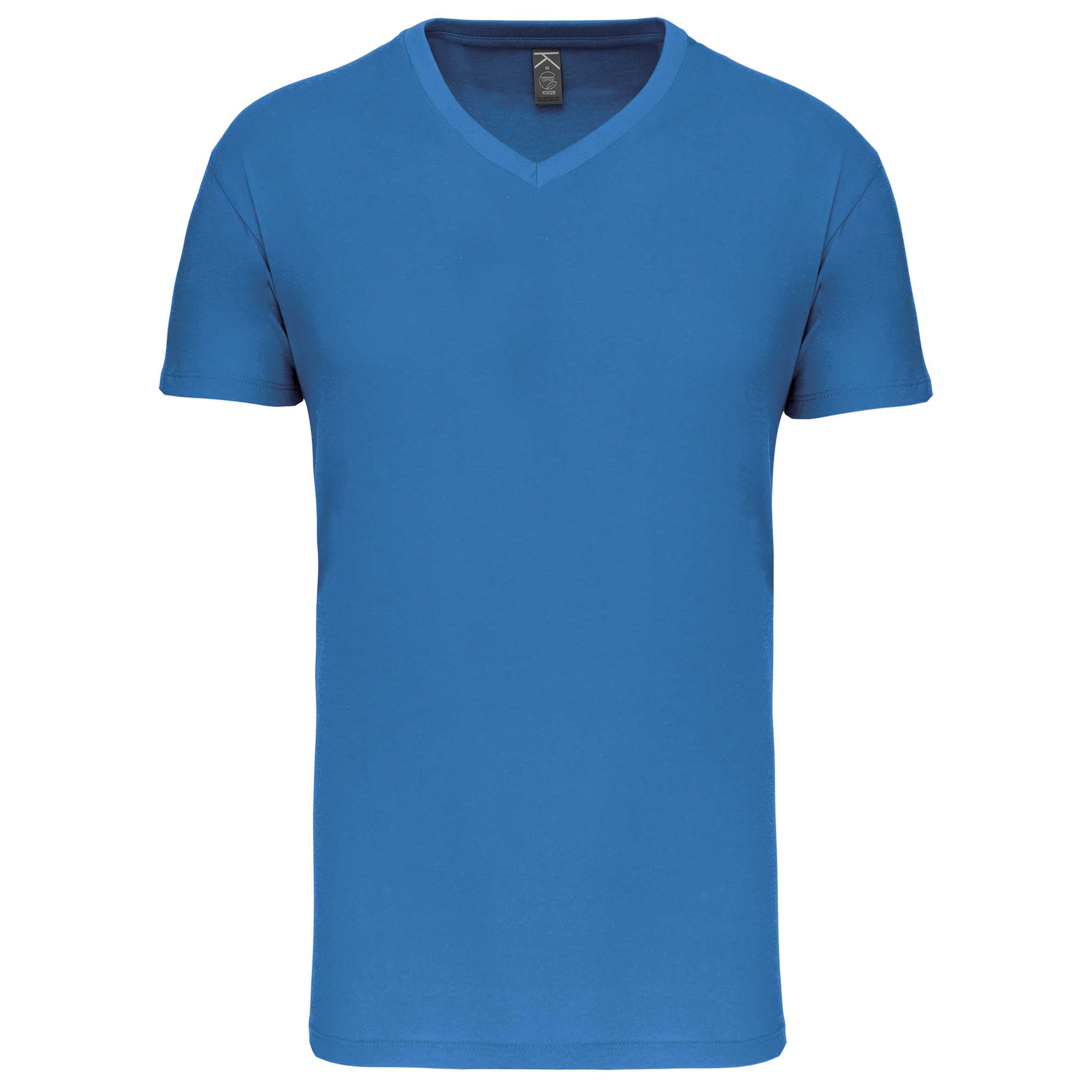 Camiseta BIO150IC cuello de pico hombre Light Royal Blue