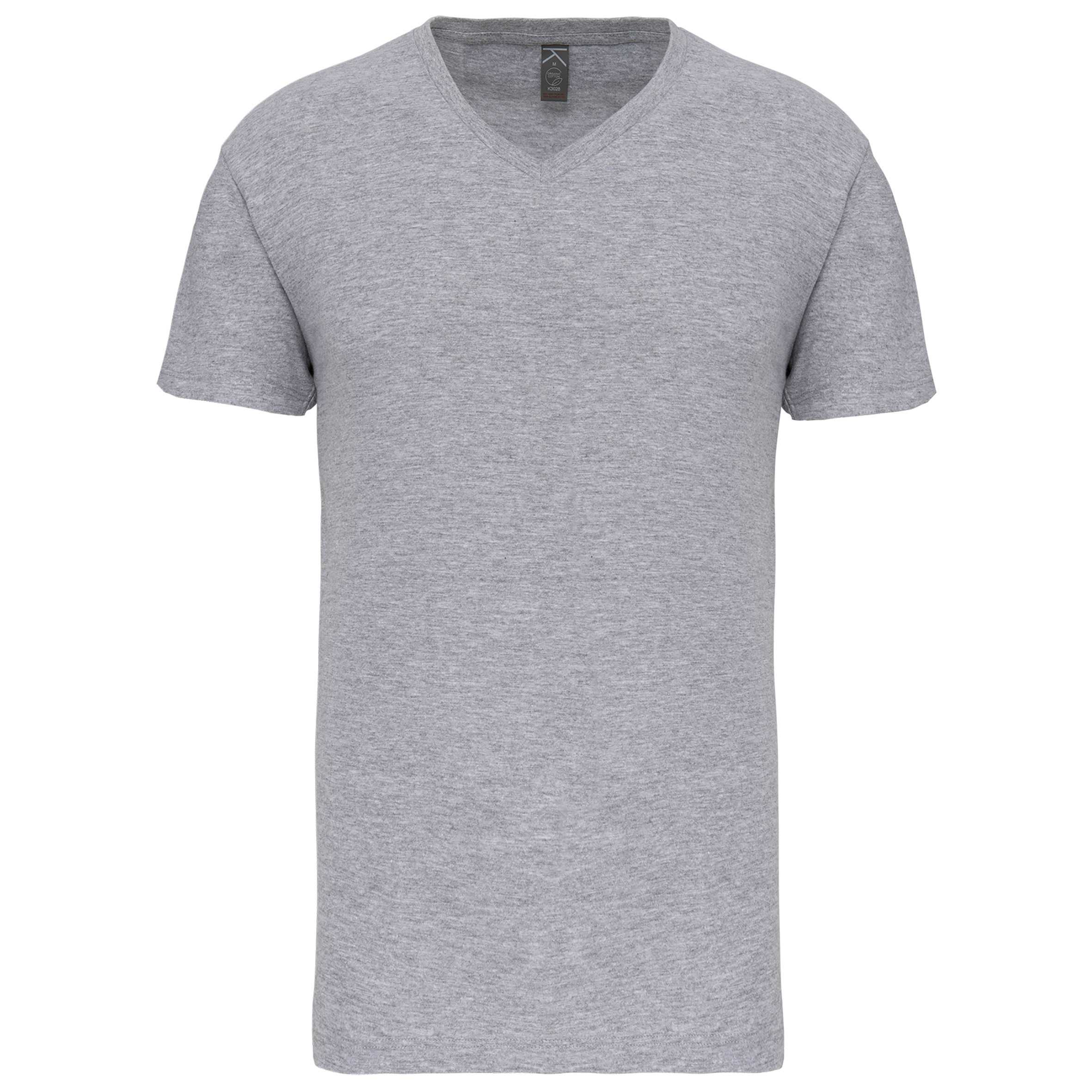 Camiseta BIO150IC cuello de pico hombre Oxford Grey