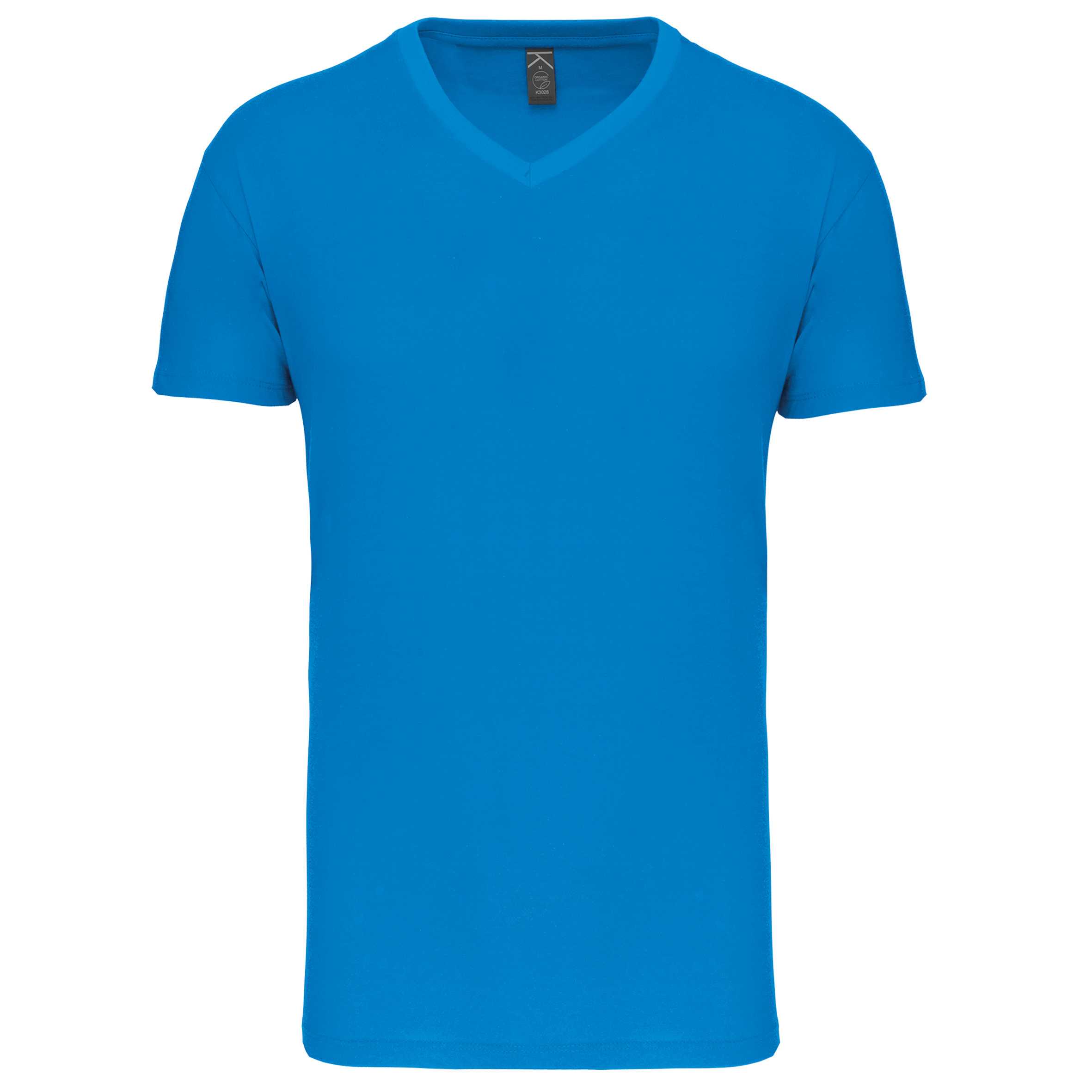 Camiseta BIO150IC cuello de pico hombre Tropical Blue