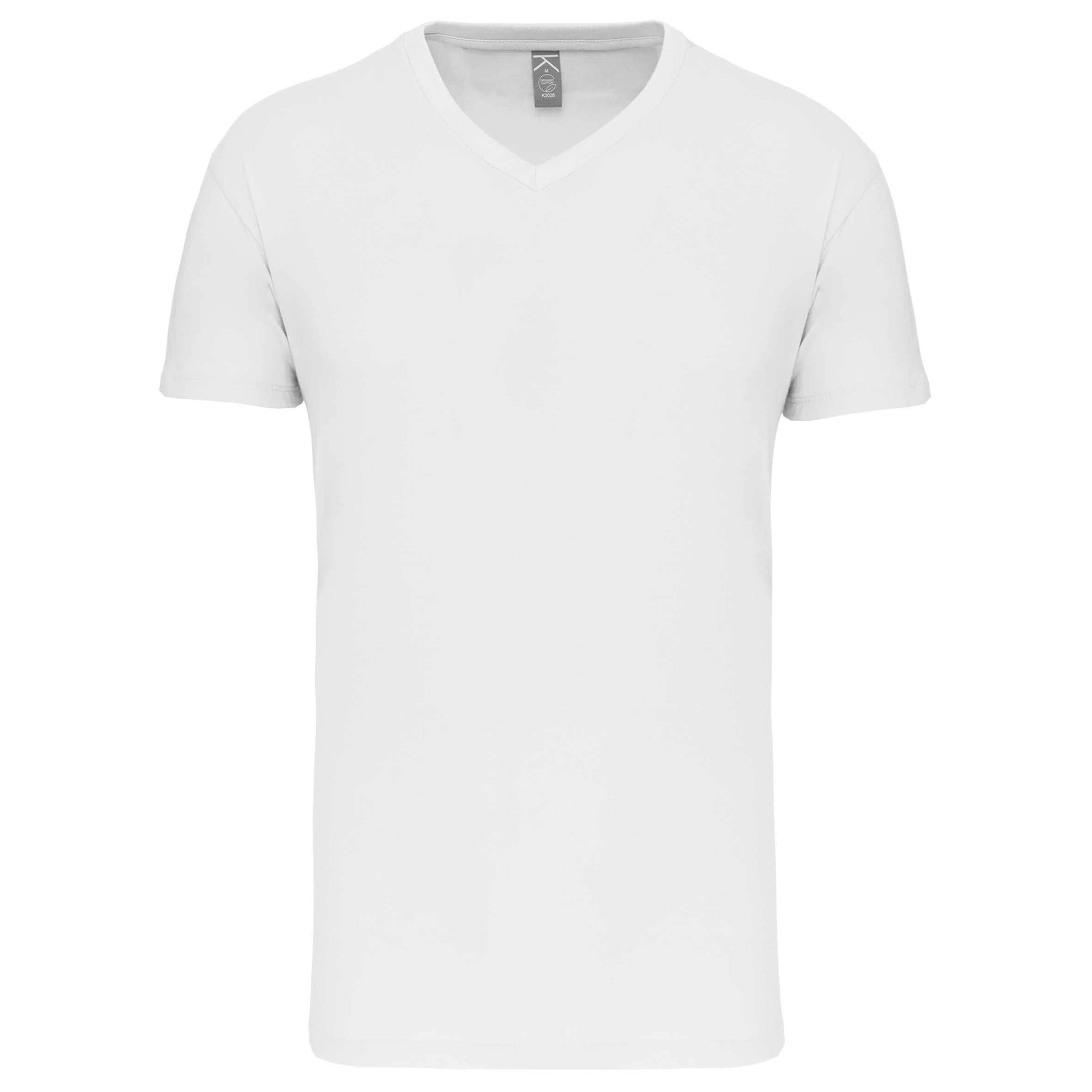 Camiseta BIO150IC cuello de pico hombre White