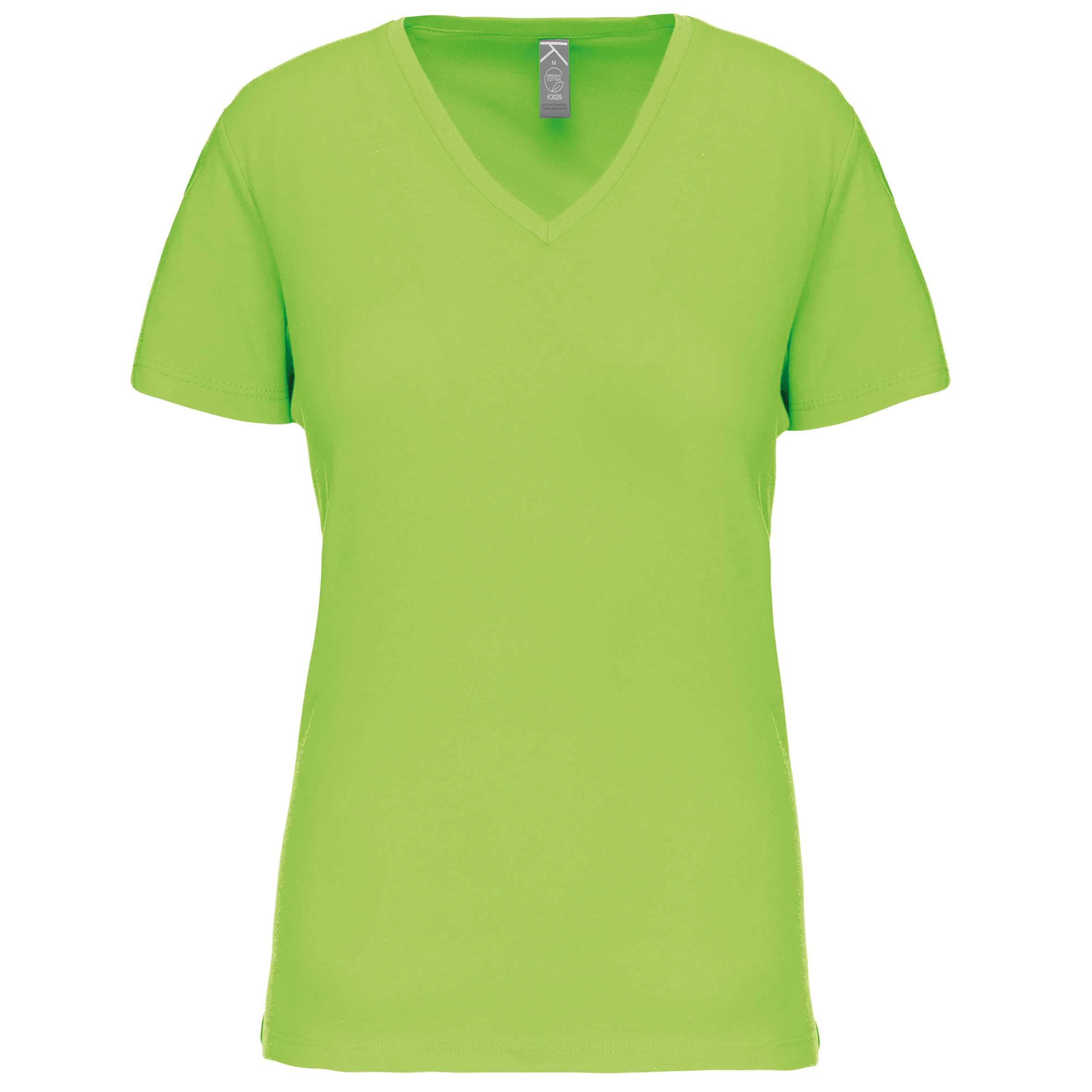 Camiseta BIO150IC cuello de pico mujer Lime