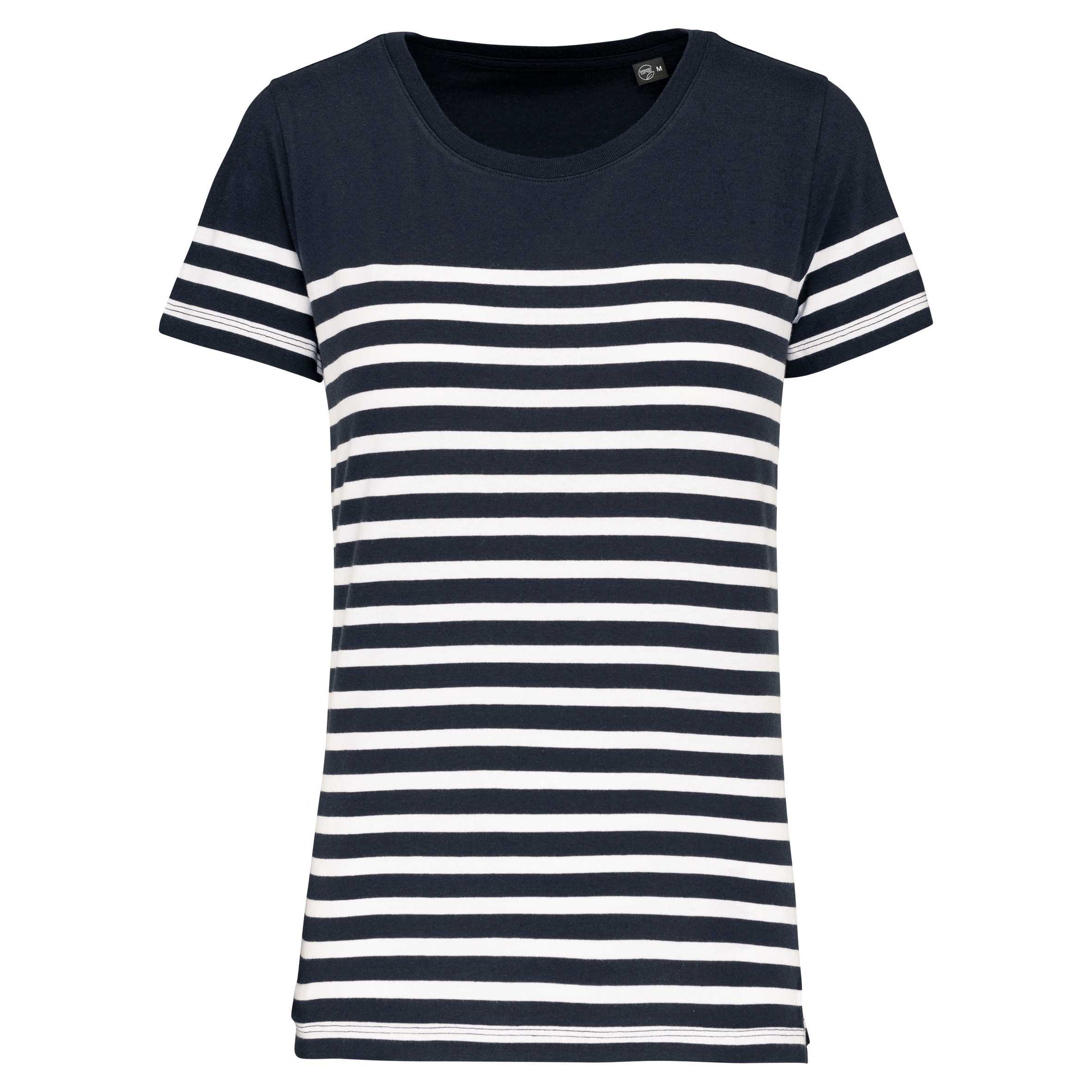 Camiseta marinera algodón orgánico mujer Navy / White Stripes