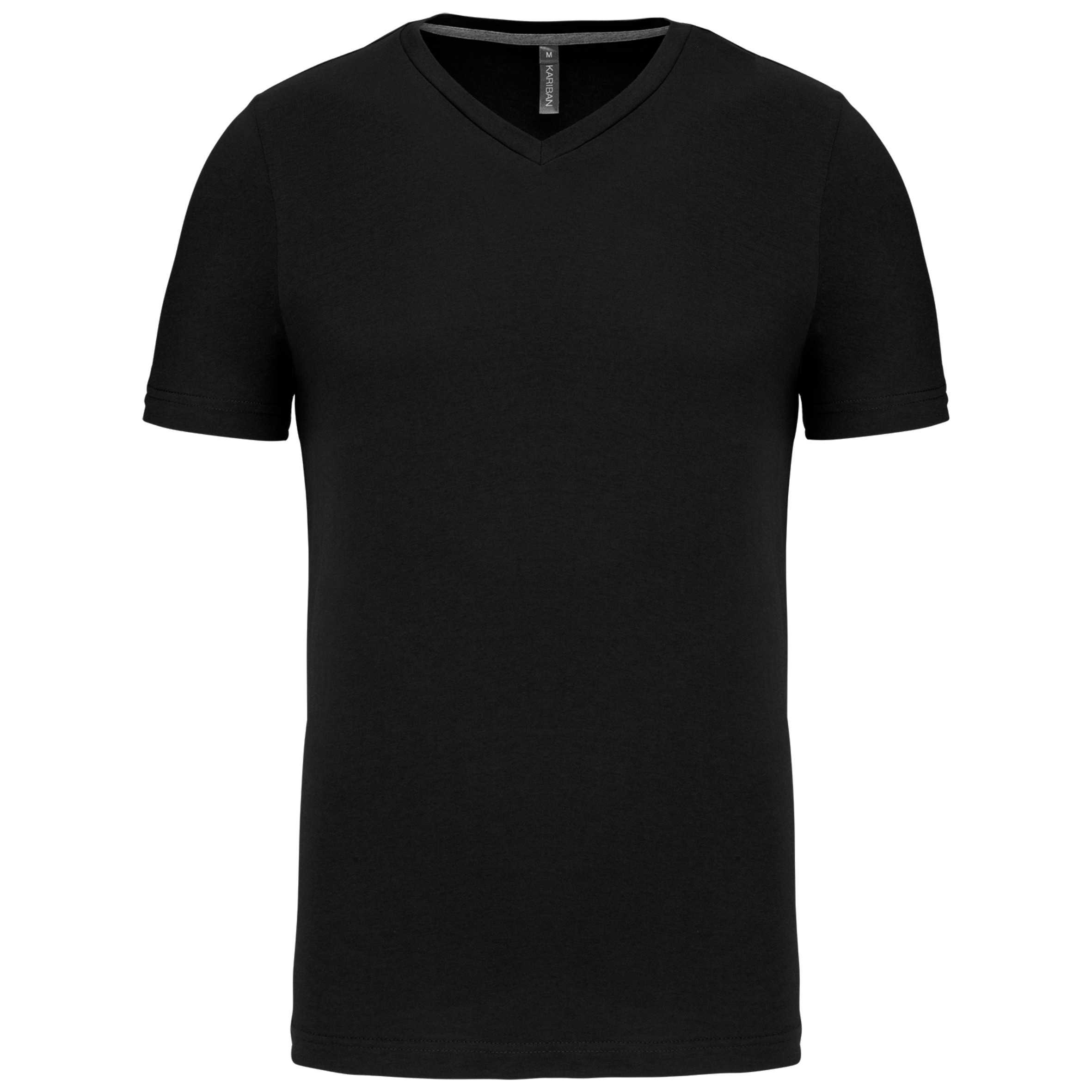 Camiseta de manga corta y cuello de pico Black