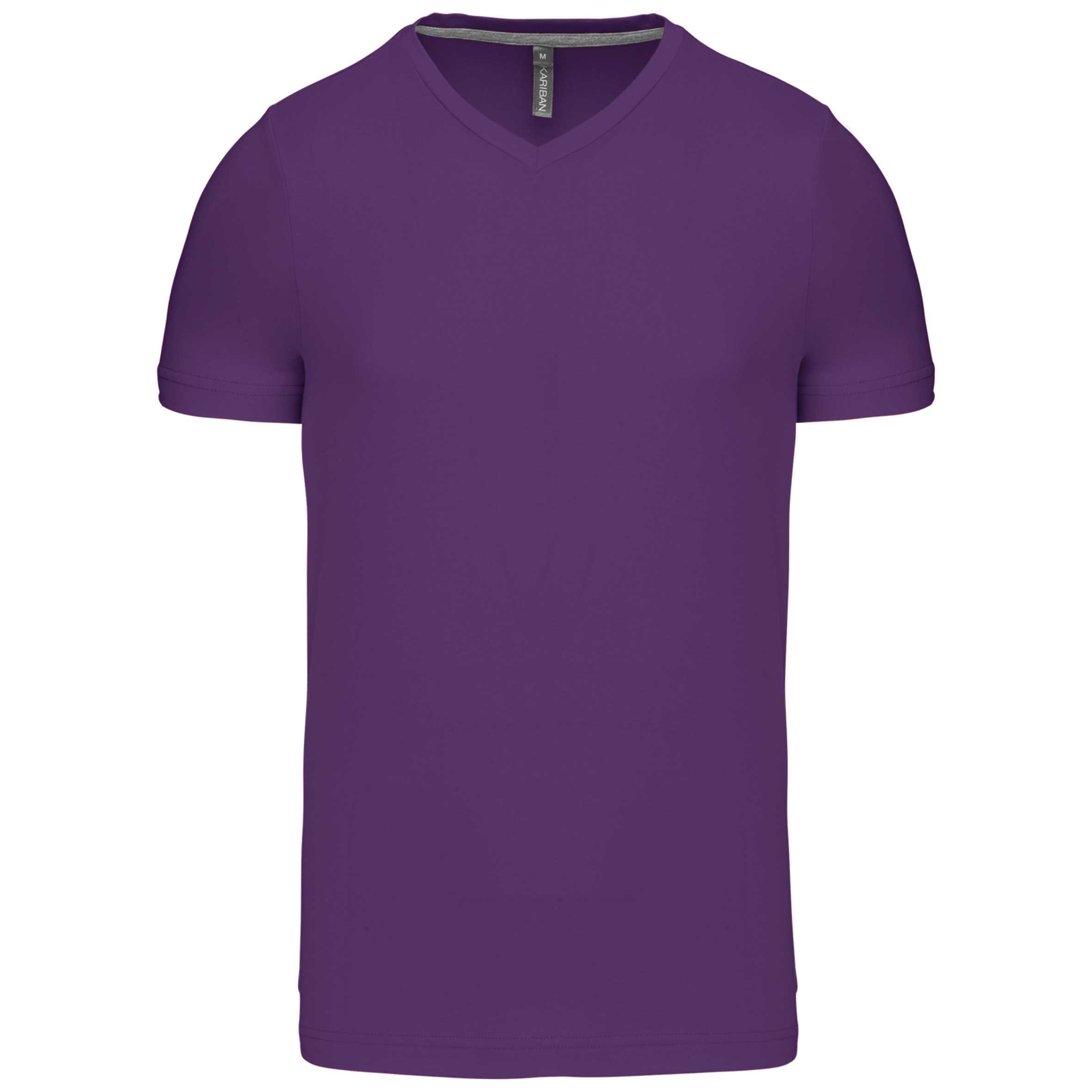 Camiseta de manga corta y cuello de pico Purple