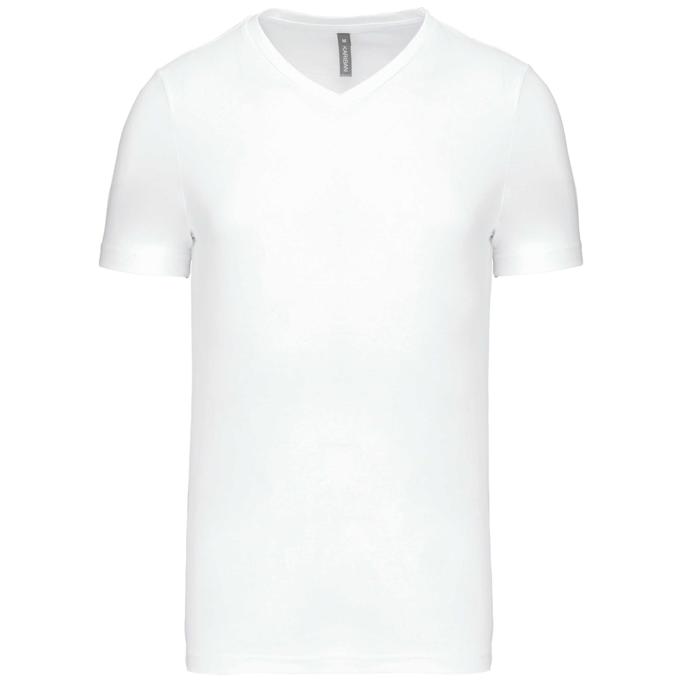 Camiseta de manga corta y cuello de pico White