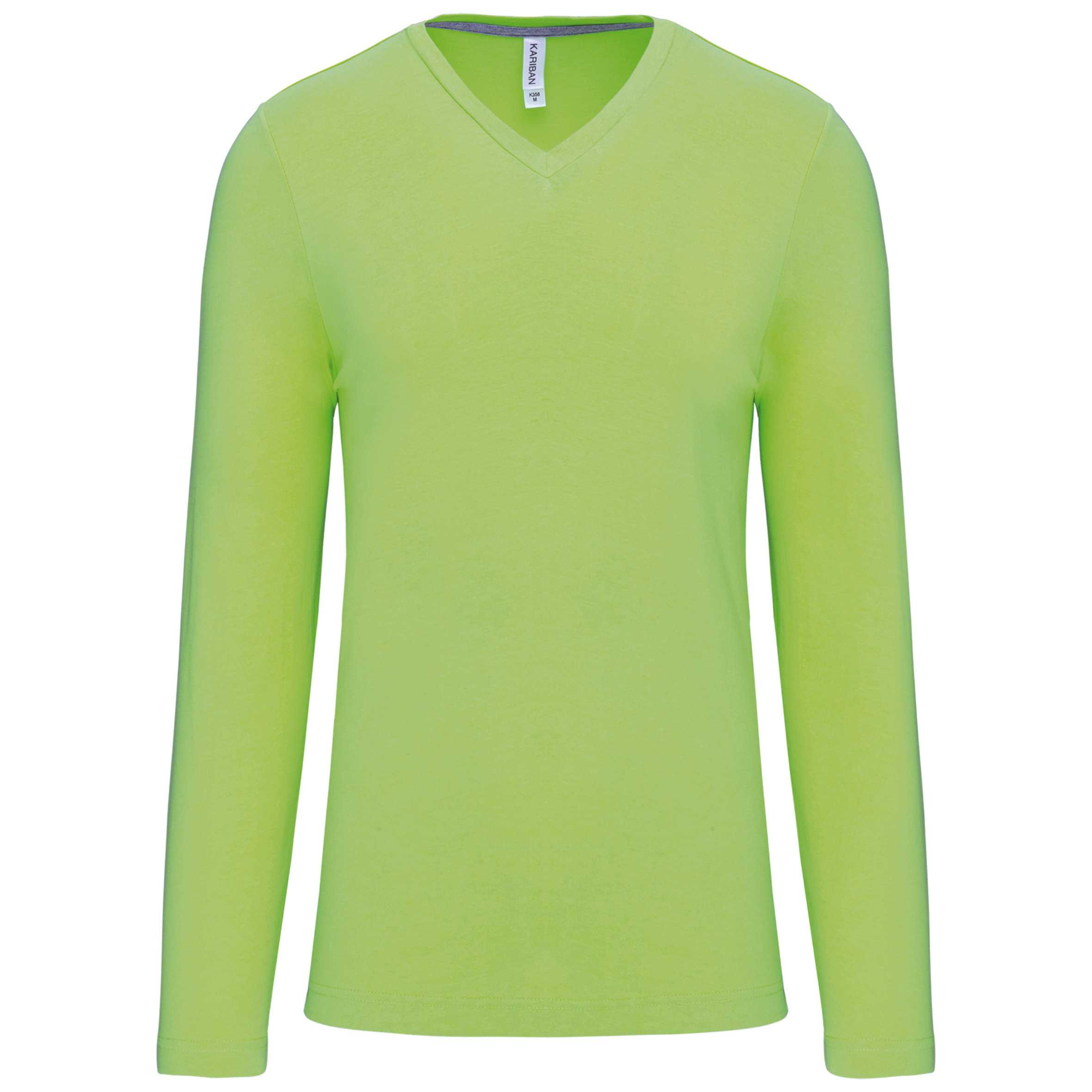 Camiseta de manga larga y cuello de pico de hombre Lime