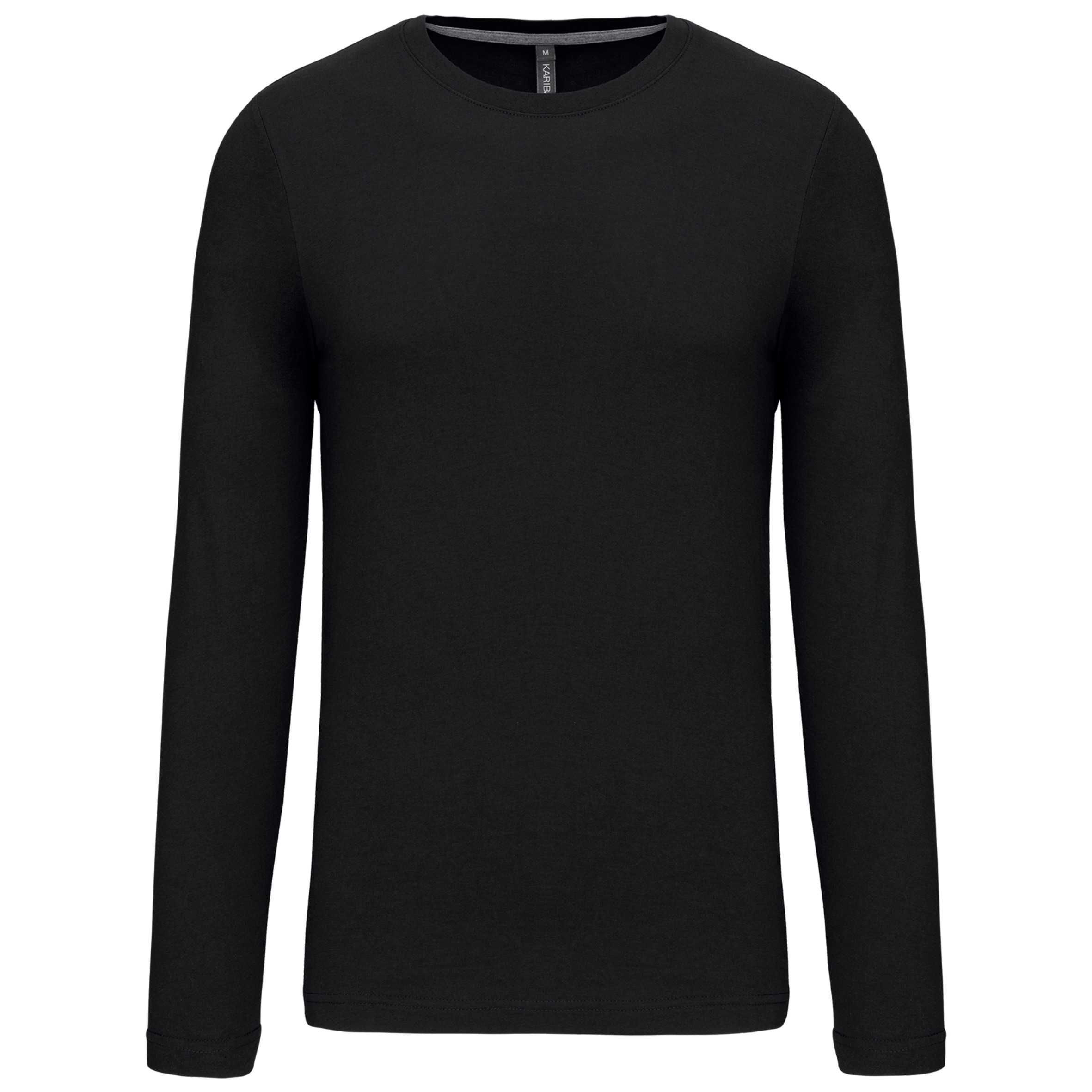 Camiseta de maga larga y cuello redondo hombre Black