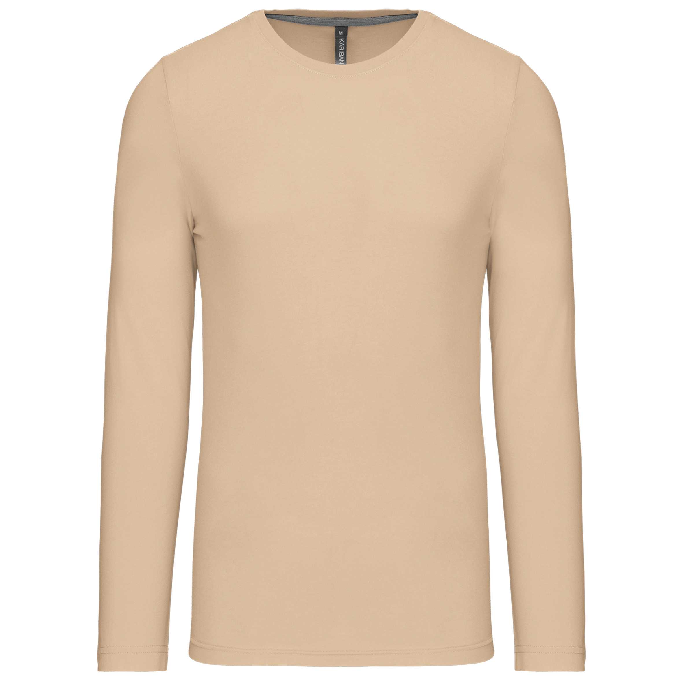 Camiseta de maga larga y cuello redondo hombre Light Sand