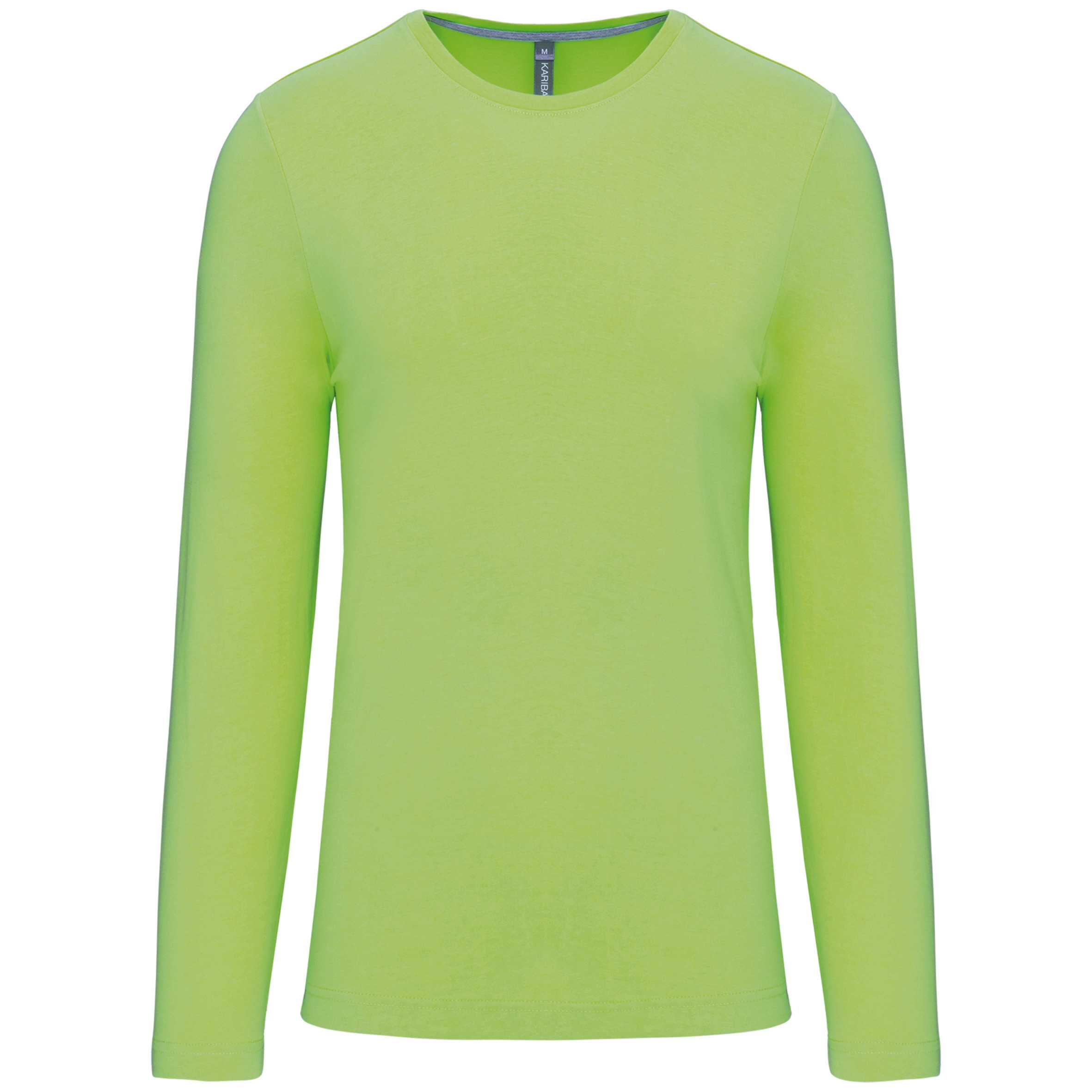 Camiseta de maga larga y cuello redondo hombre Lime