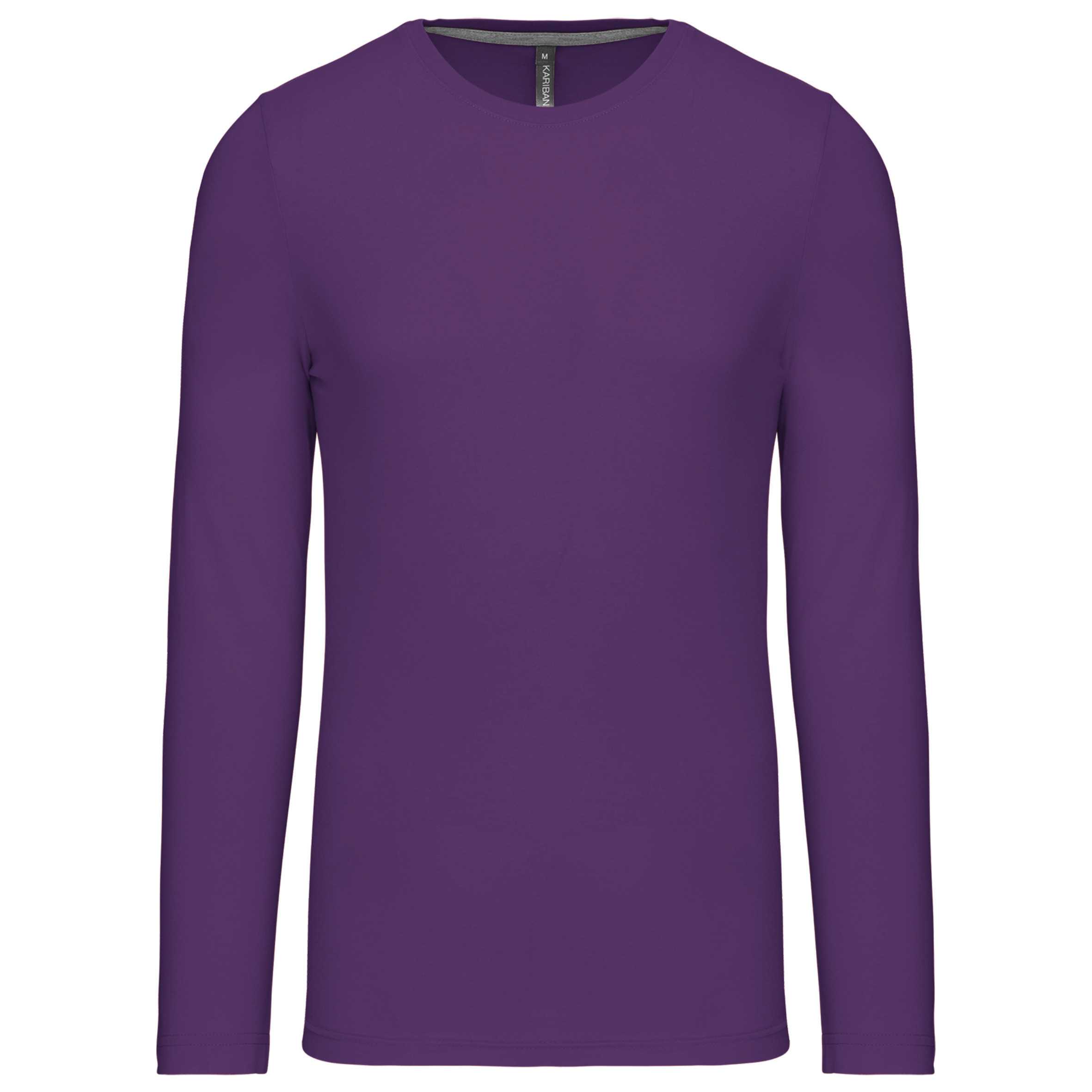 Camiseta de maga larga y cuello redondo hombre Purple